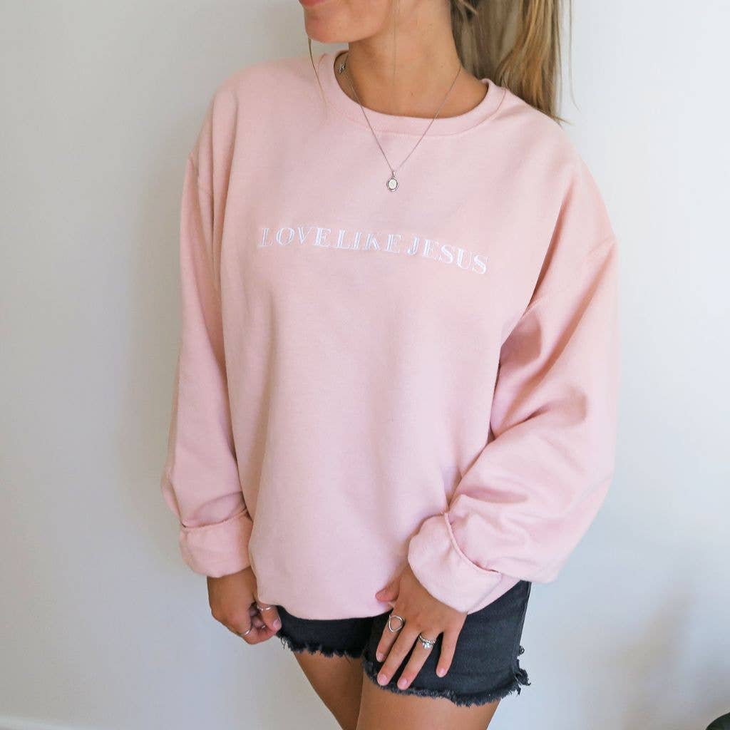 LOVE LIKE JESUS Embroidered Sweatshirt