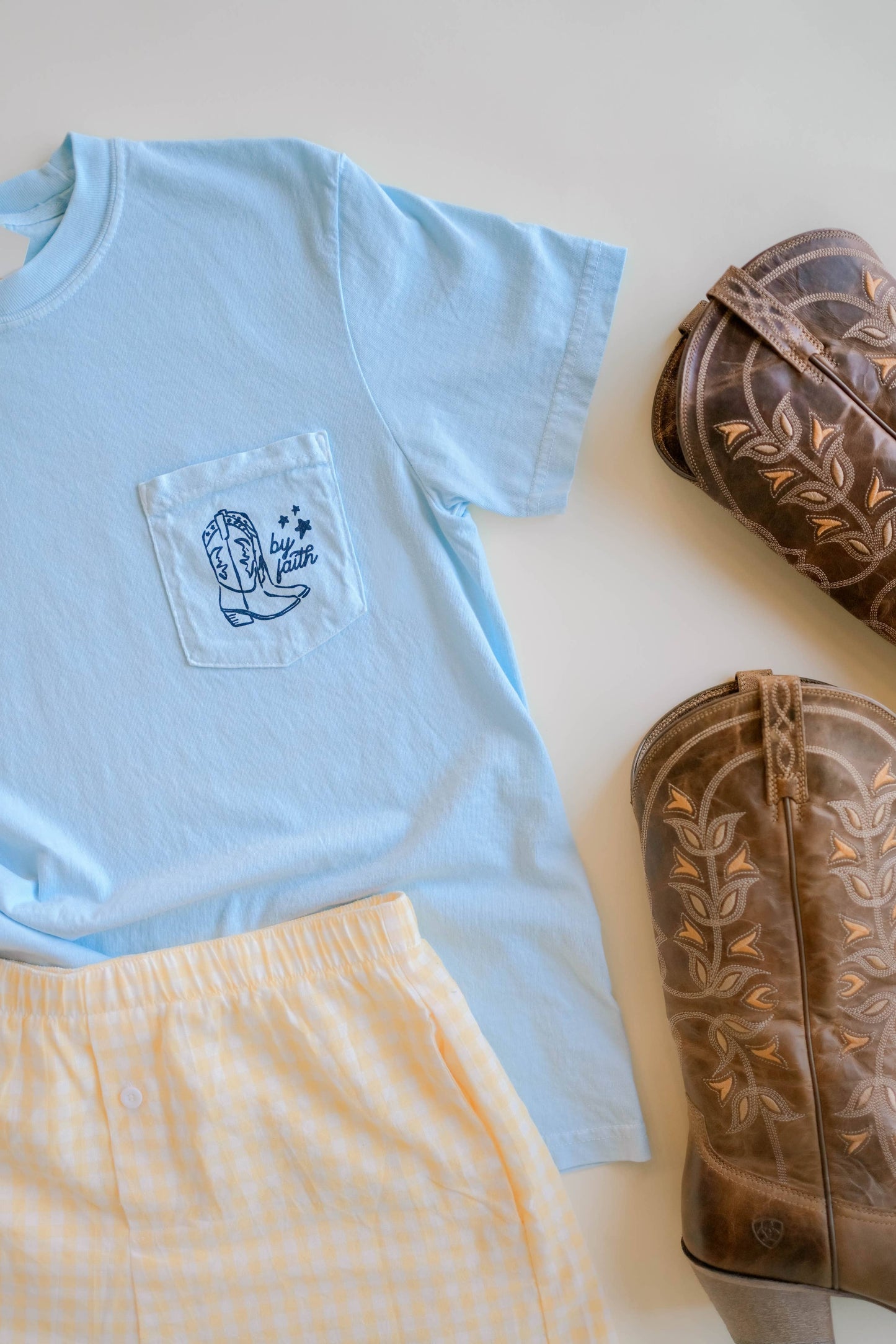 Walk By Faith Tee - Light Blue