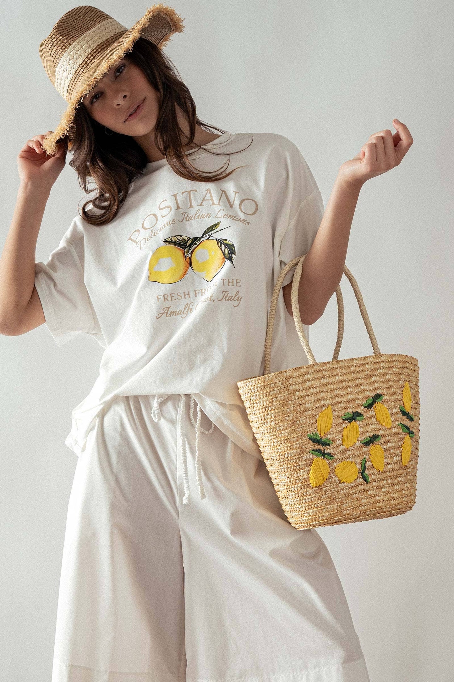 Limoncello Love Straw Tote