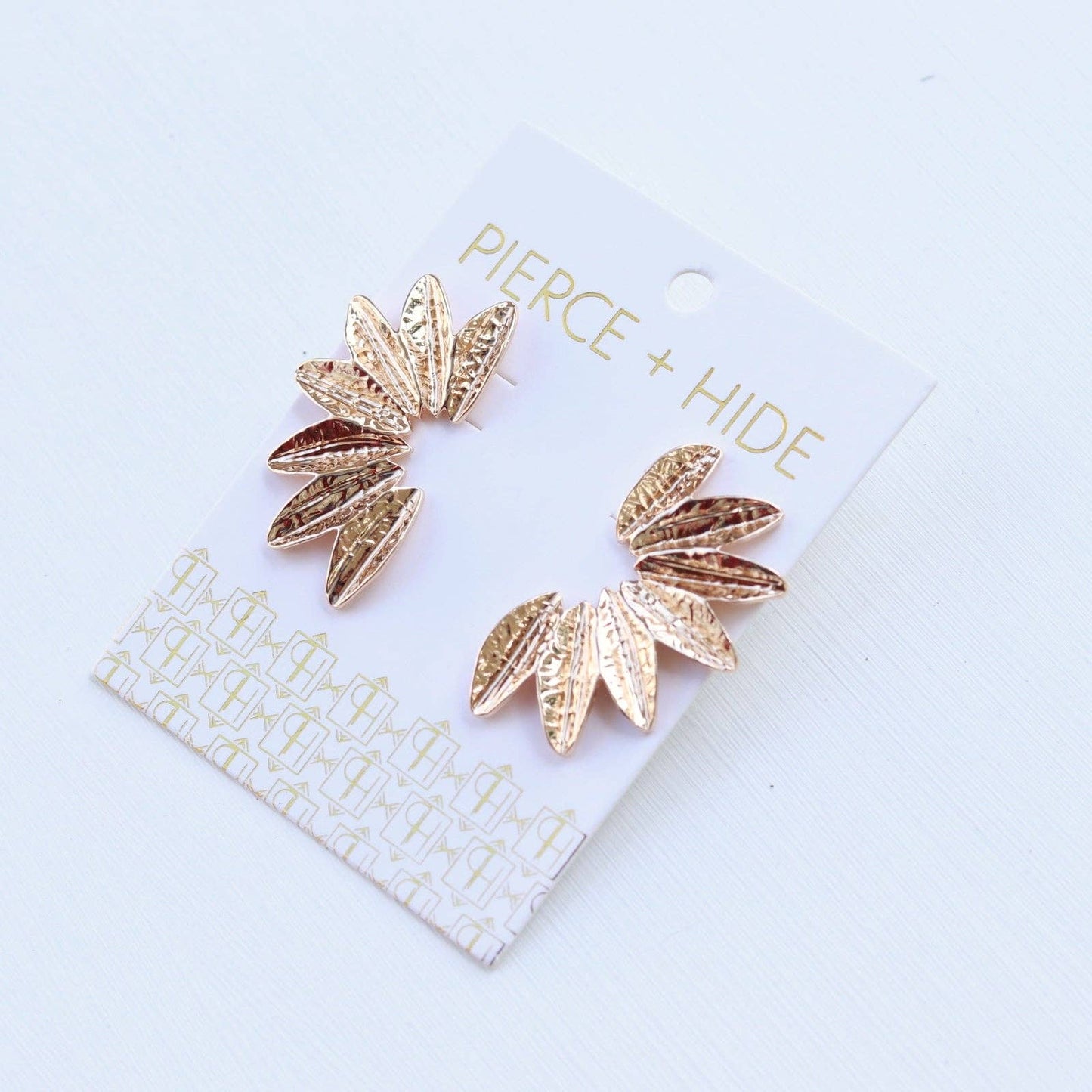 Small Textured Gold Wing Earrings