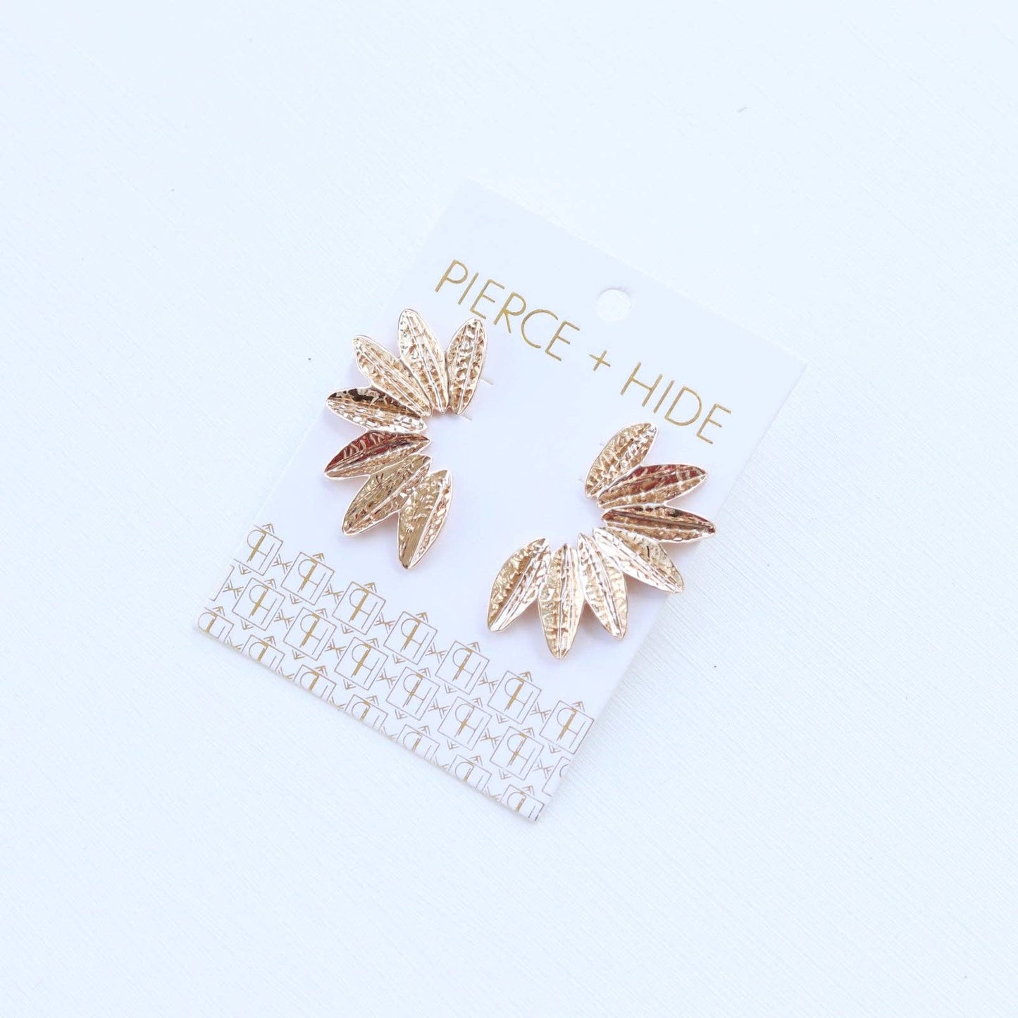 Small Textured Gold Wing Earrings