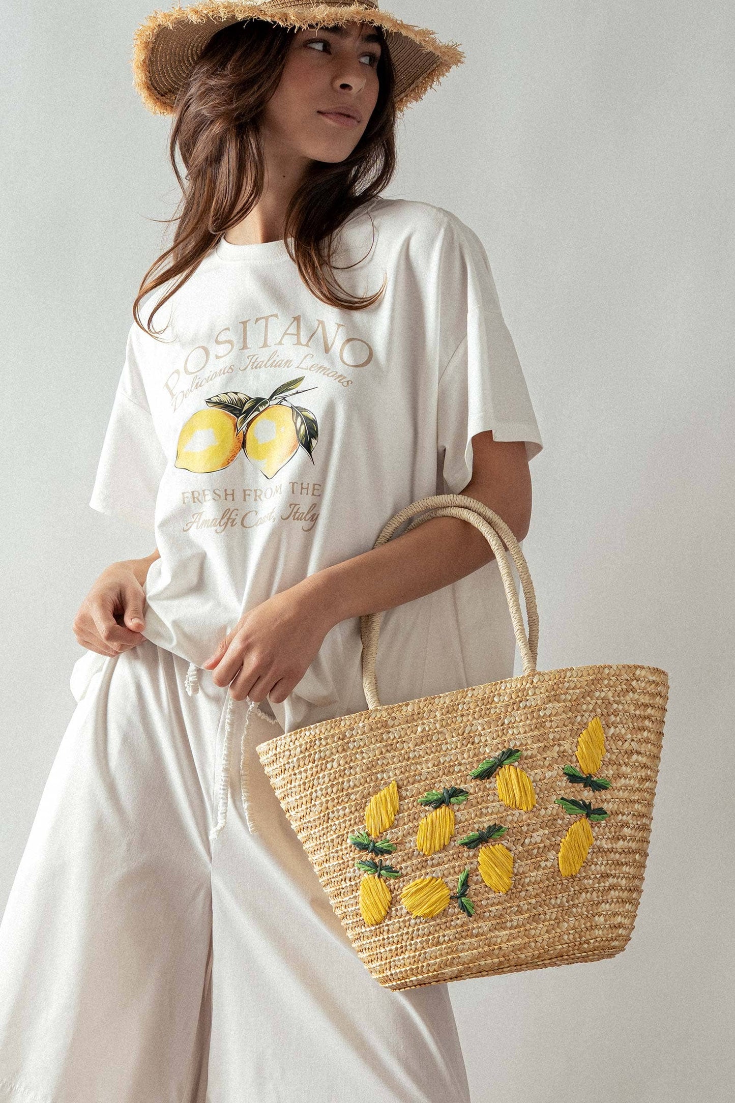 Limoncello Love Straw Tote