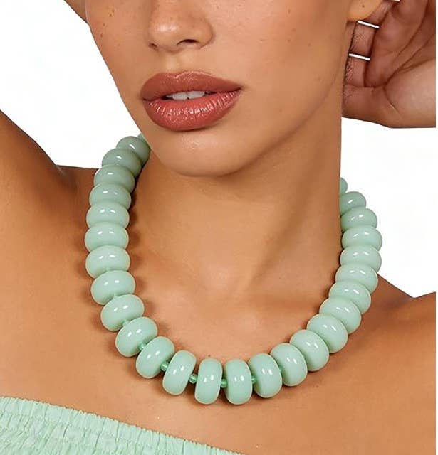 Handmade Abacus Bead Necklace Adjustable Women Daily Jewelry