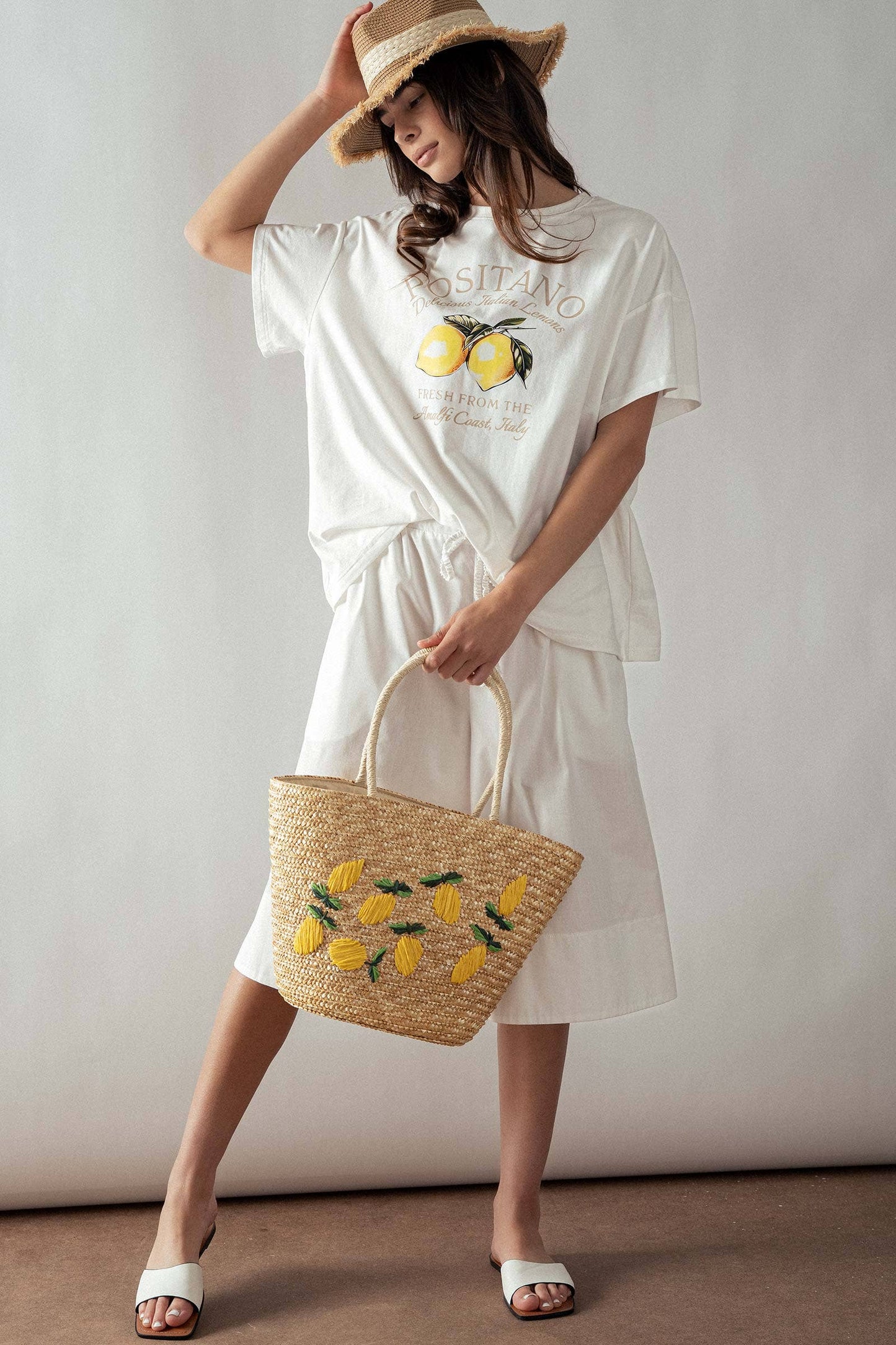 Limoncello Love Straw Tote