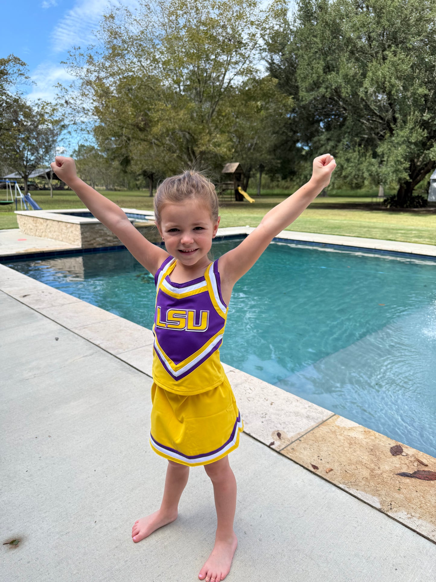 Purple and Gold Cheerleader Set