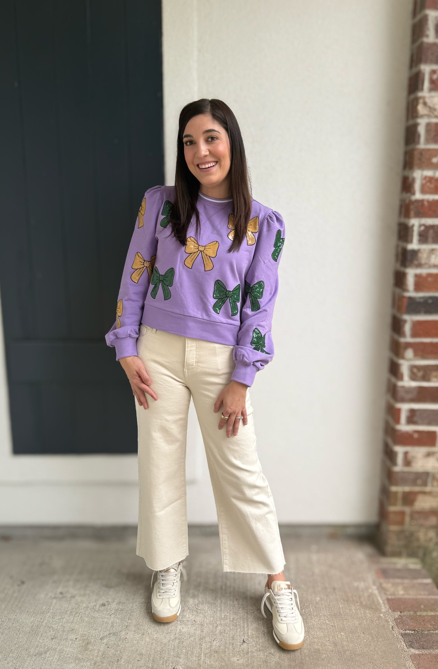 Mardi Gras Bow Sweatshirt