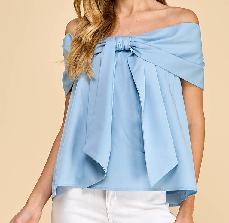 Bow Accented Off The Shoulder Top
