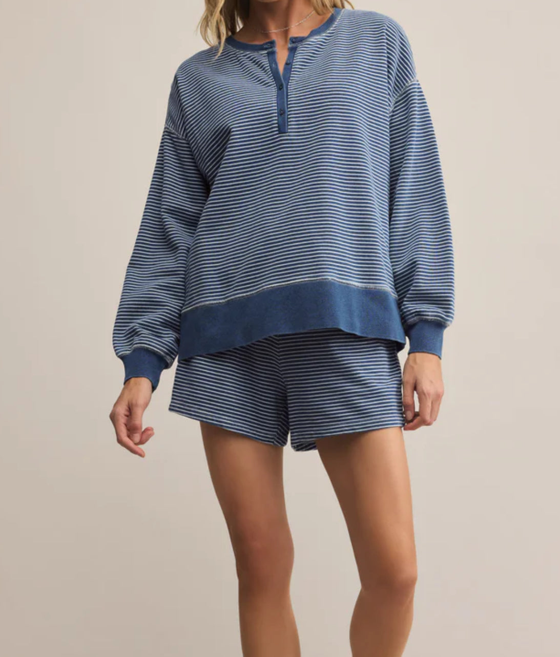 Apollo Knit Denim Striped Sweatshirt