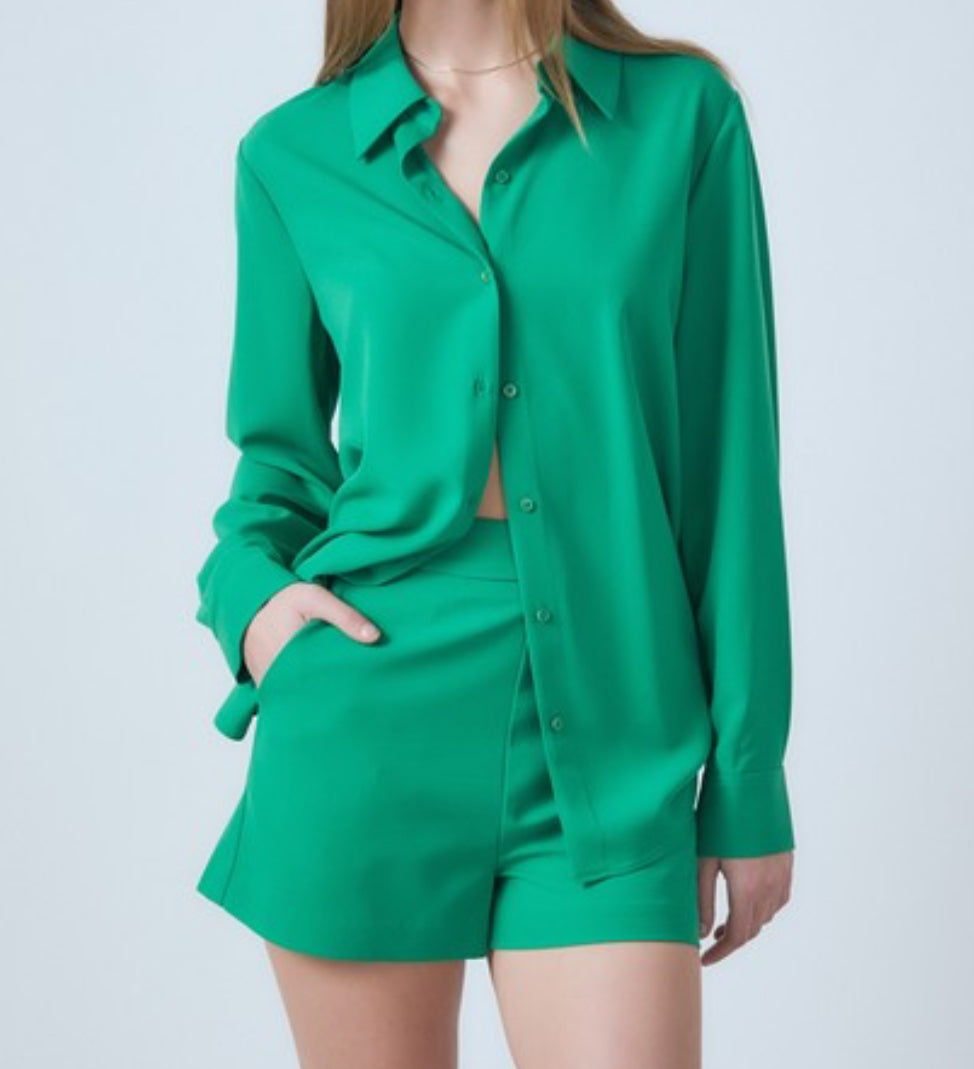 Button Down Top - GREEN