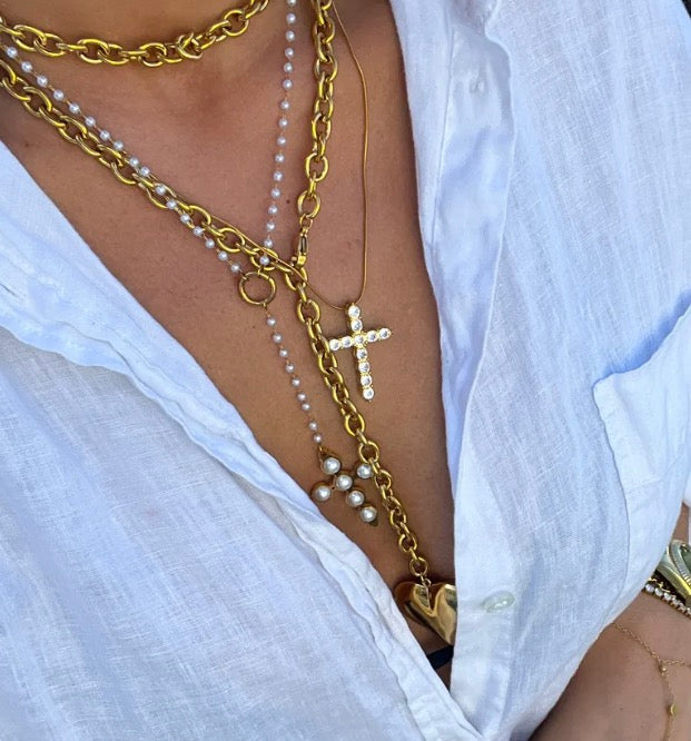 XL Diamond Cross Necklace