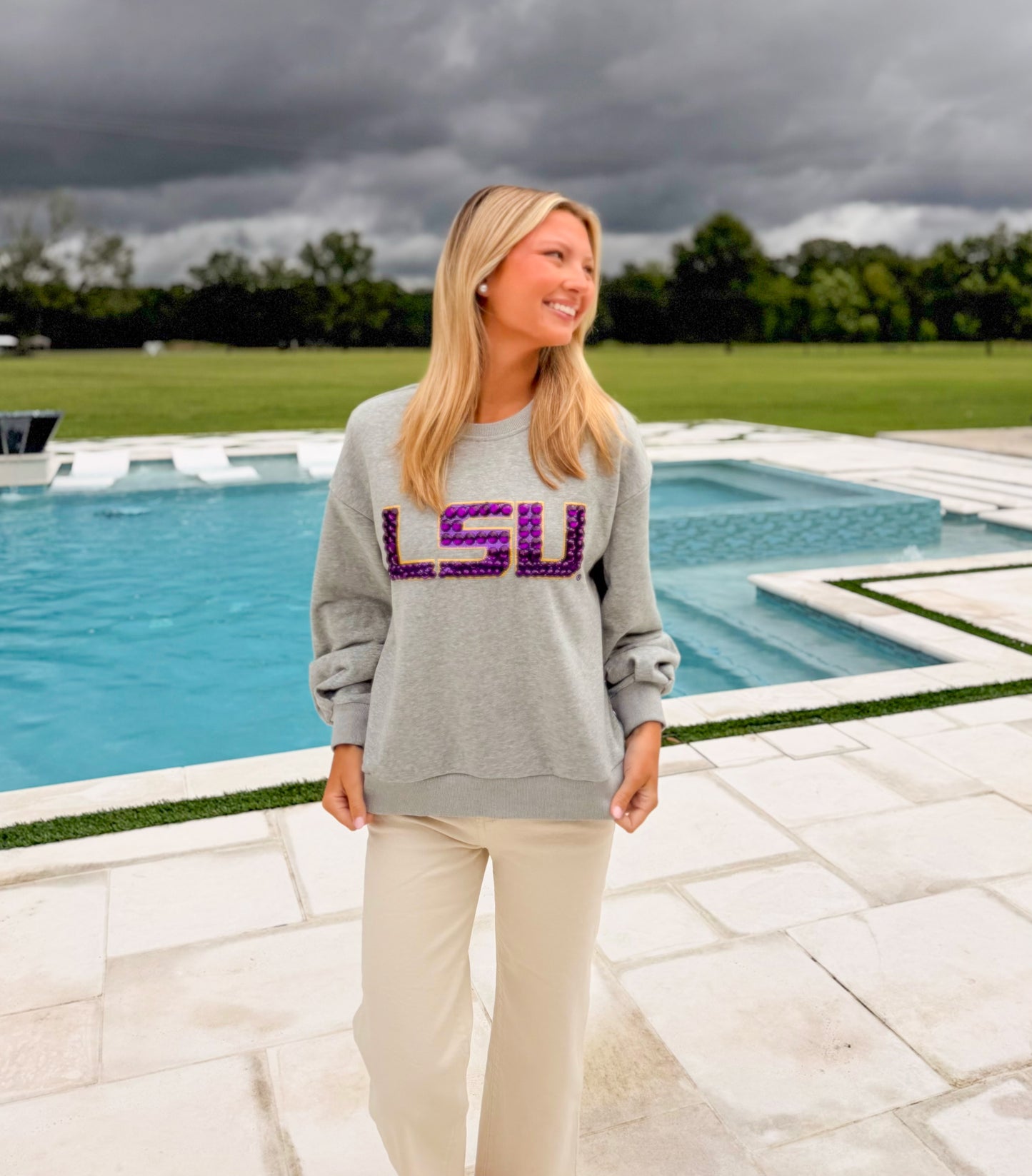 LSU Luxe Sequin Sweatshirt