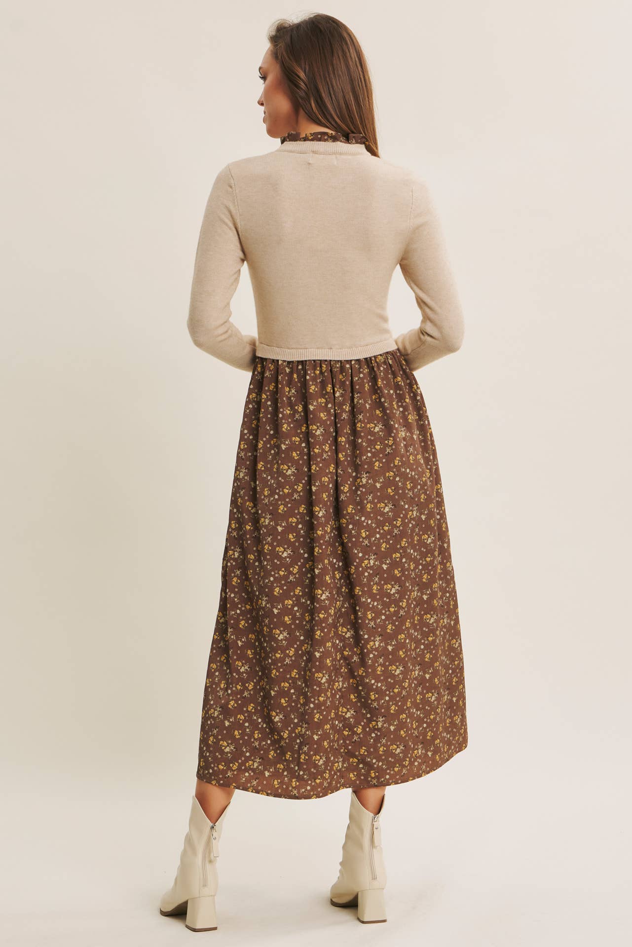 SWEET AND SOFT TO TOUCH RUFFLED TWOFER SWEATER DRESS