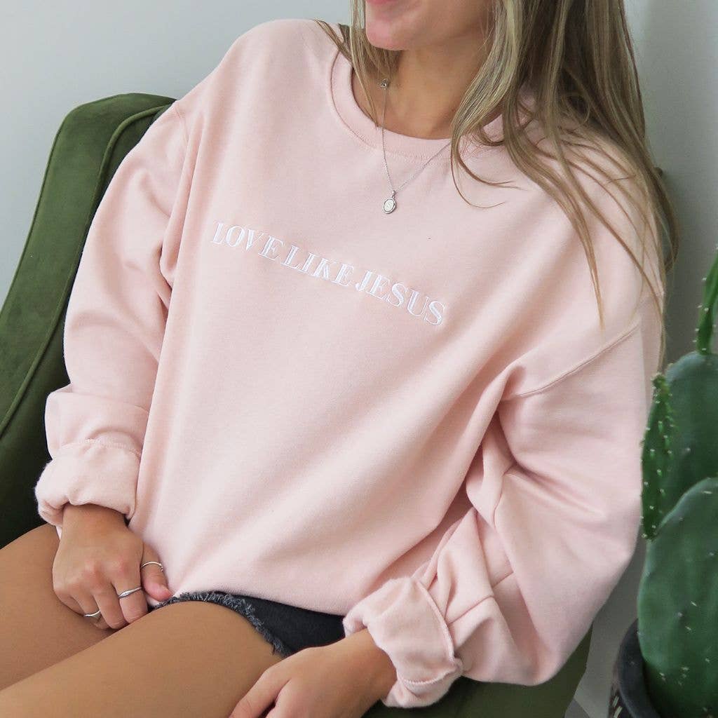 LOVE LIKE JESUS Embroidered Sweatshirt