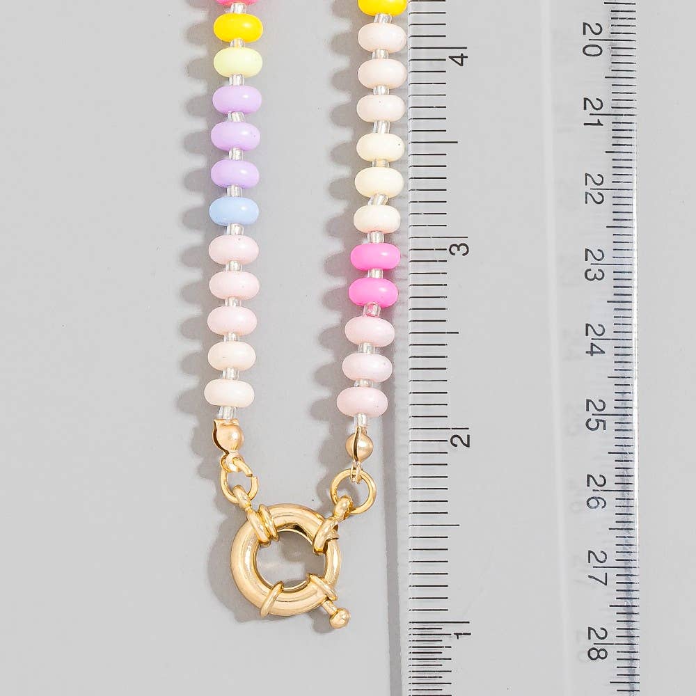 Acrylic Bead Ring Clasp Necklace