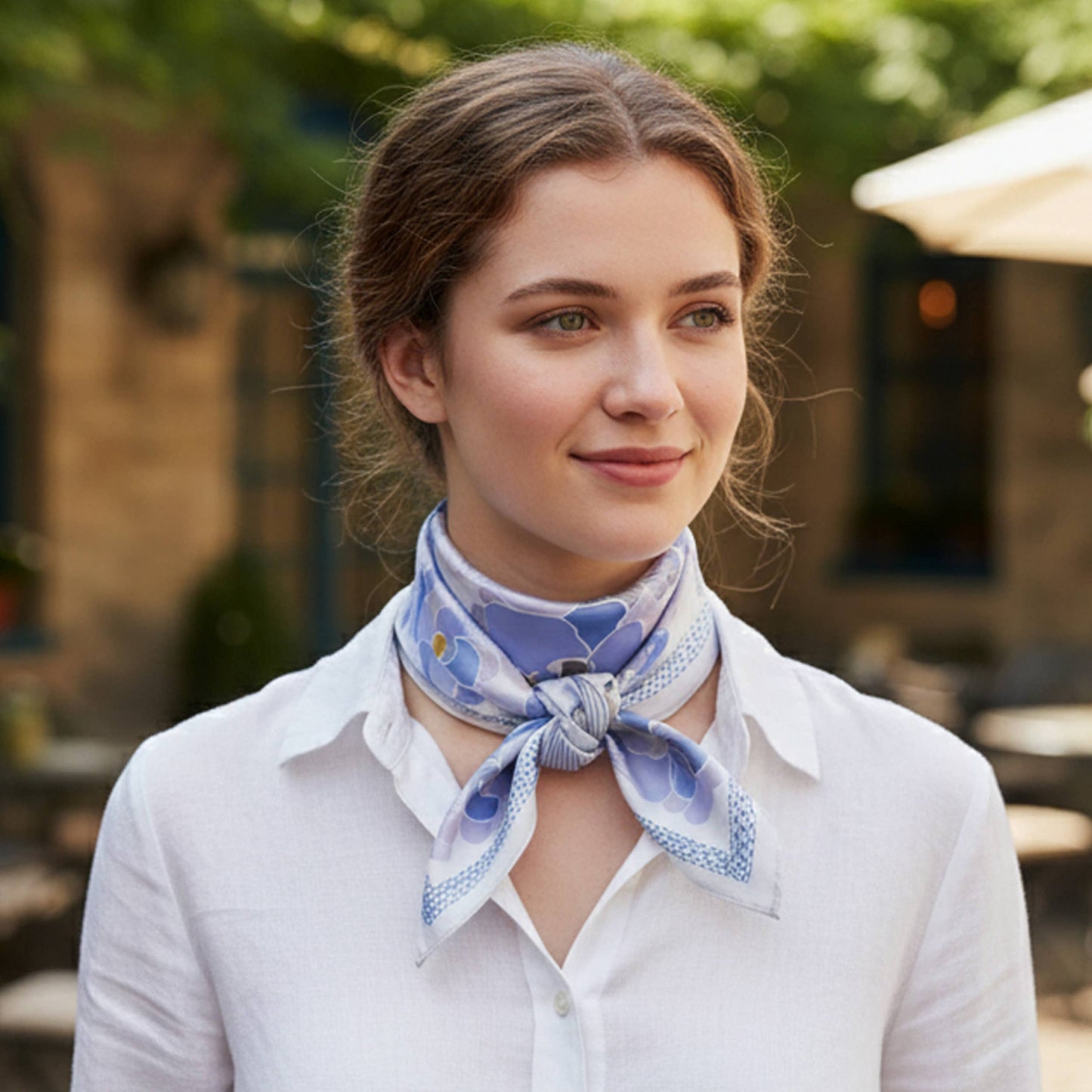 Elegant Big Flower Pattern Print Bandana Scarf