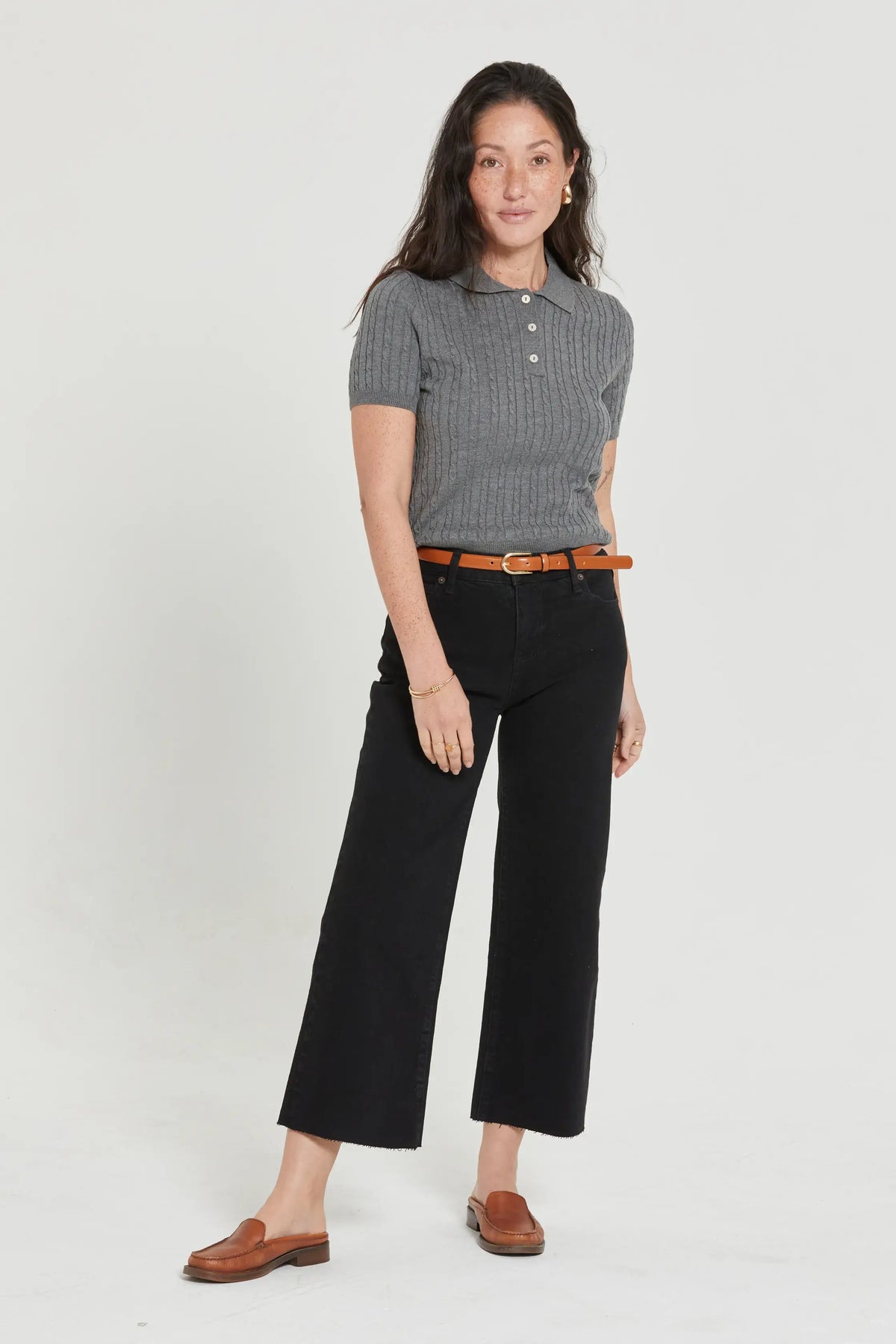 Aberdeen Ankle Crop High Rise Jean, Black