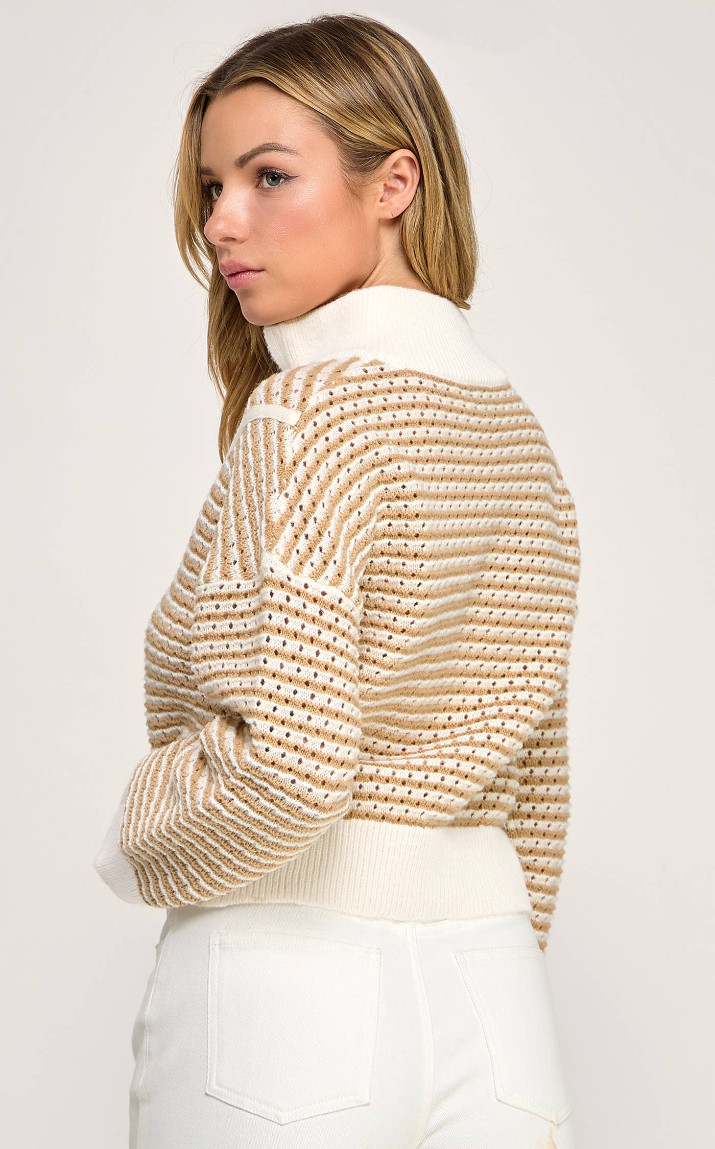 Golden Hour Stripe Half-Zip Sweater