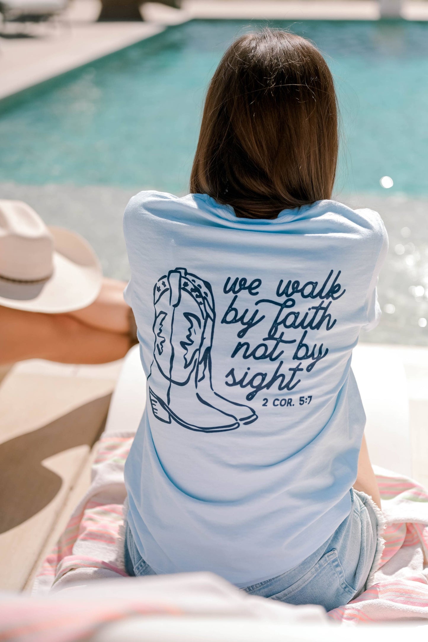 Walk By Faith Tee - Light Blue