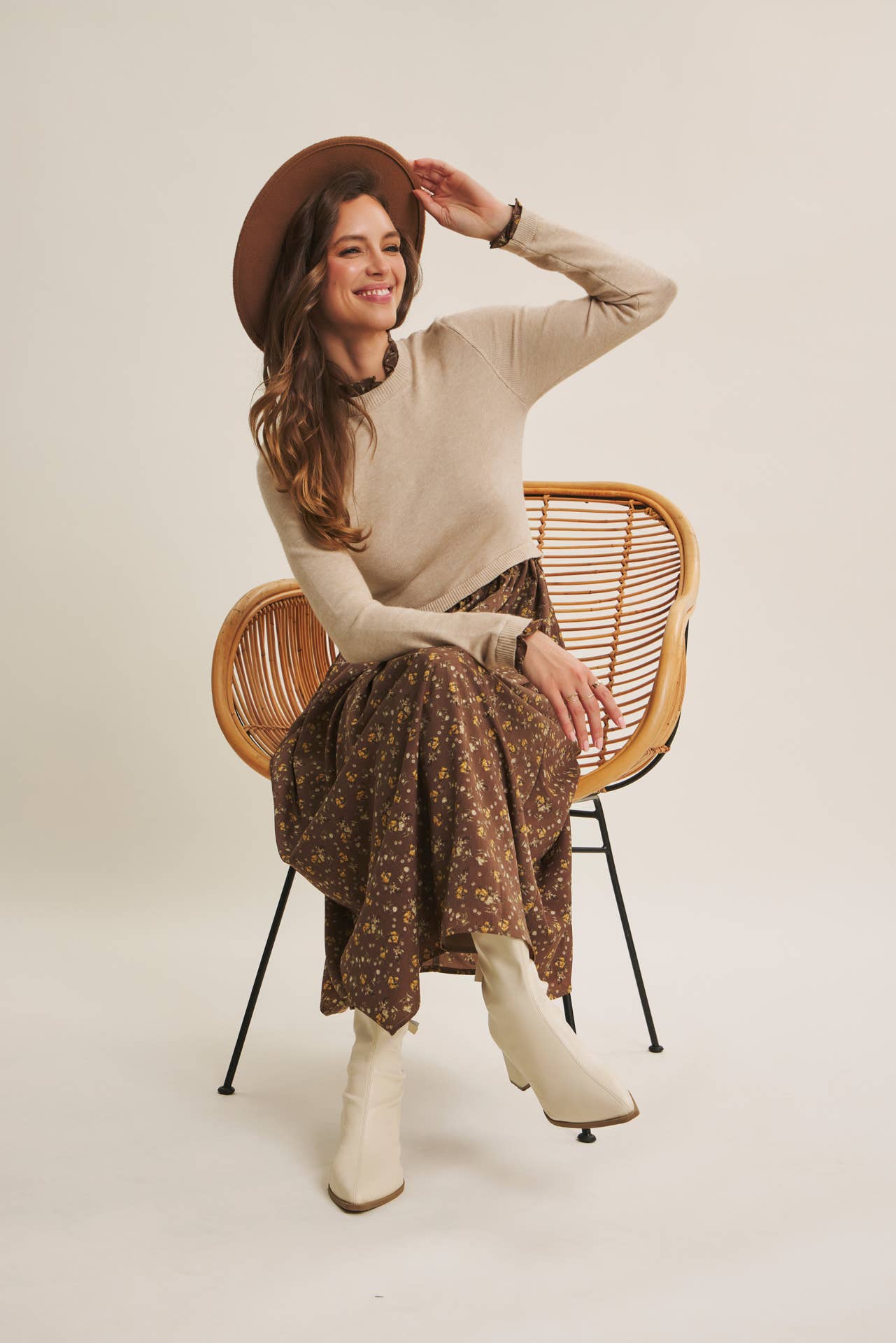 SWEET AND SOFT TO TOUCH RUFFLED TWOFER SWEATER DRESS