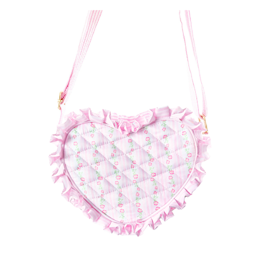 Floral Quilted Heart Purse