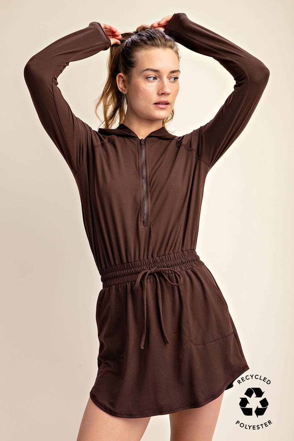 BUTTER SOFT QUARTER ZIP ROMPERSKIRT