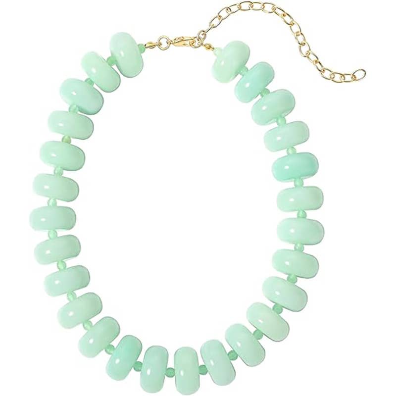 Handmade Abacus Bead Necklace Adjustable Women Daily Jewelry