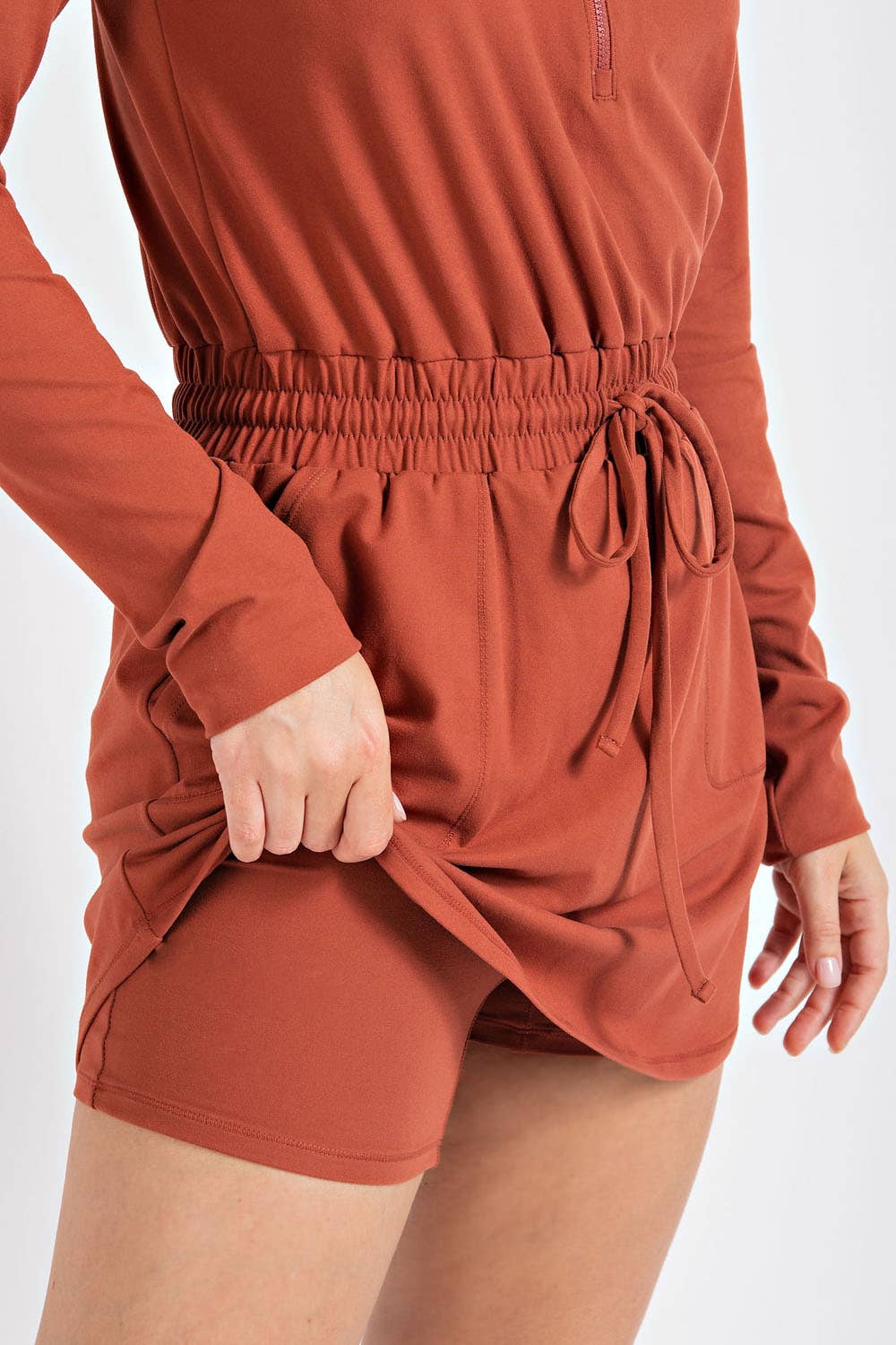 BUTTER SOFT QUARTER ZIP ROMPERSKIRT