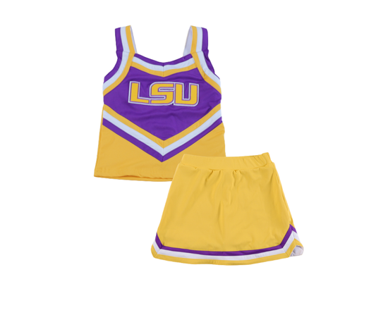 Purple and Gold Cheerleader Set