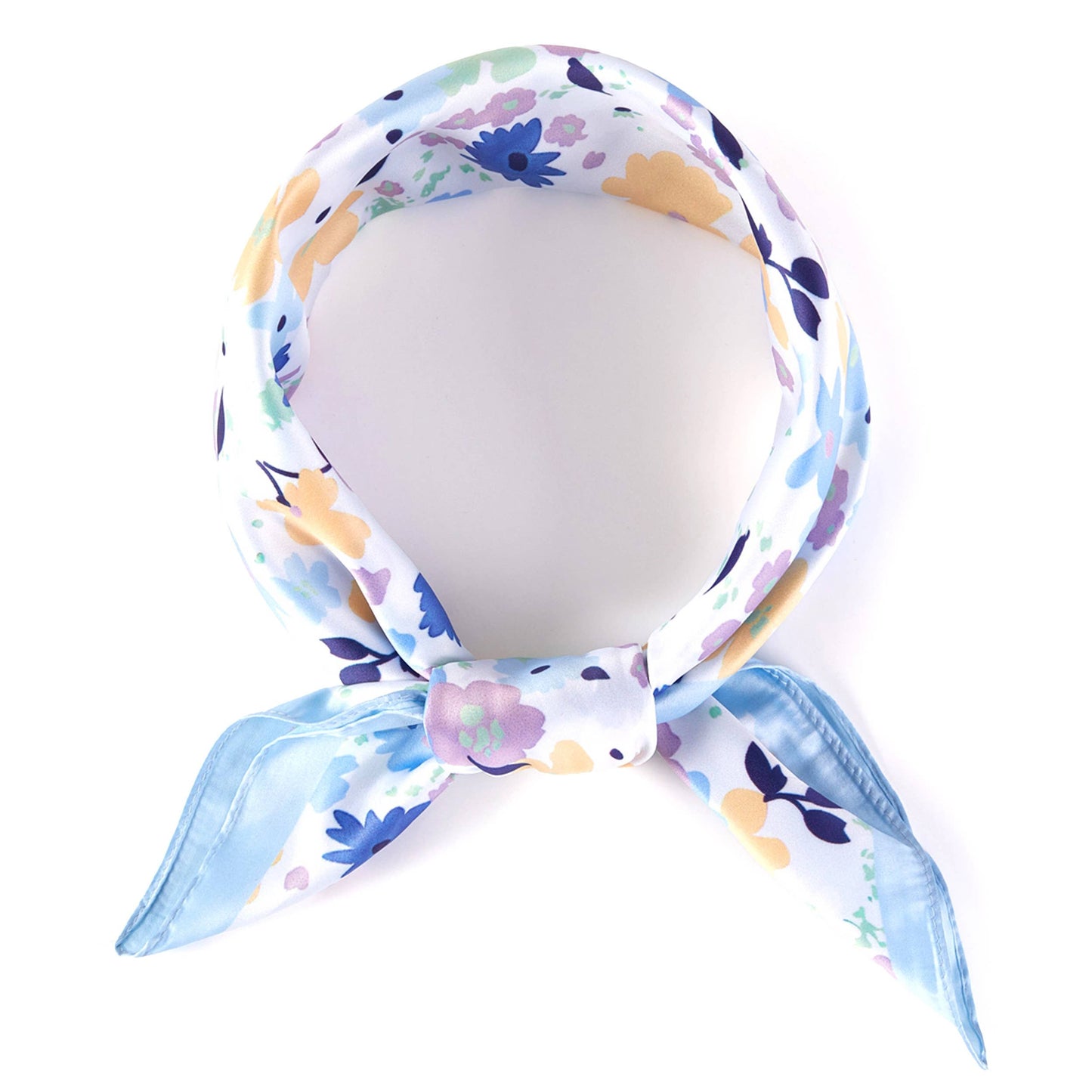 Small Multi Flowers Print Bandana Summer Scarf