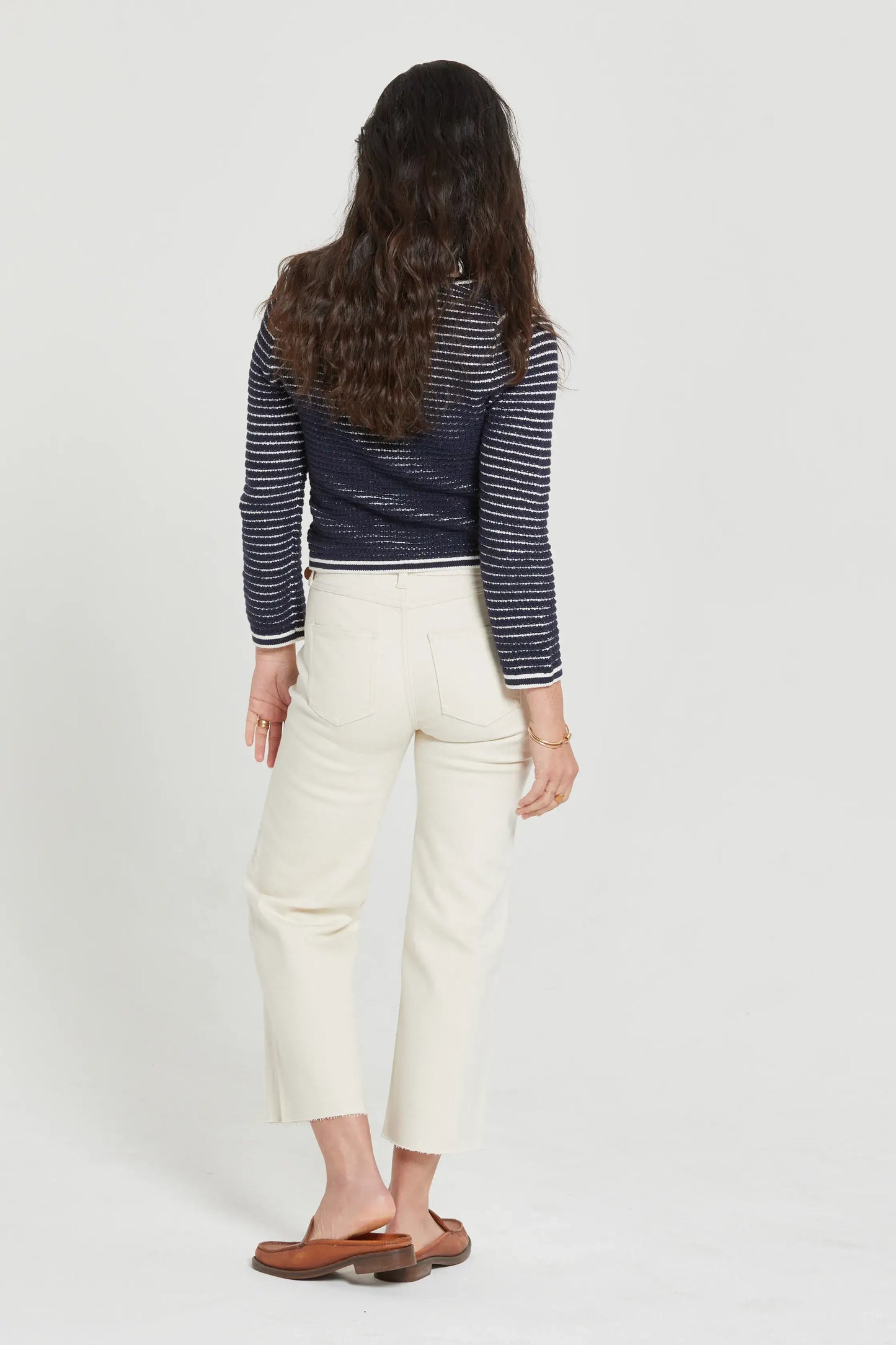 Aberdeen Ankle Crop High Rise Jean, Ecru