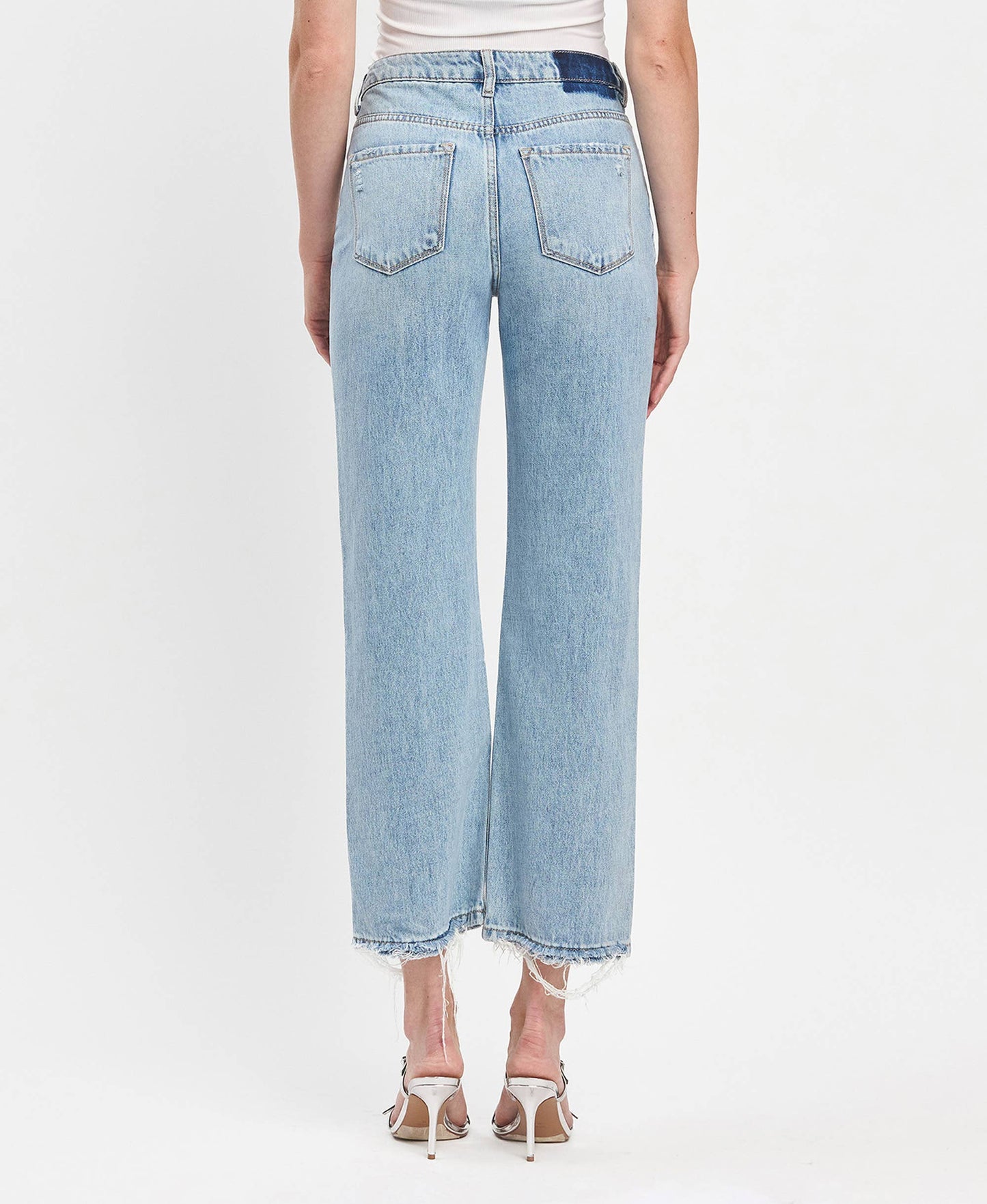 90'S SUPER HIGH RISE ANKLE SLIM WIDE JEANS