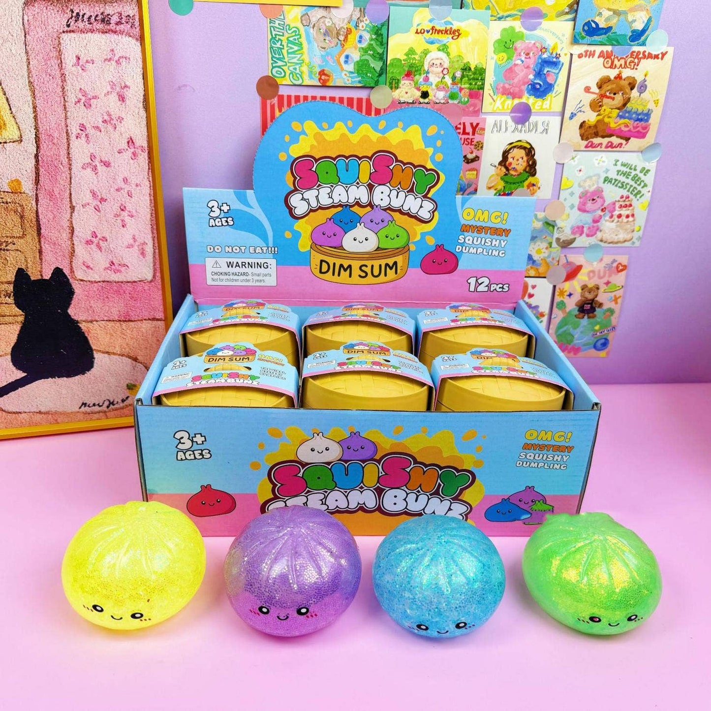 Glitter Bead Dumpling Shape Squishy Stress Relief Toy