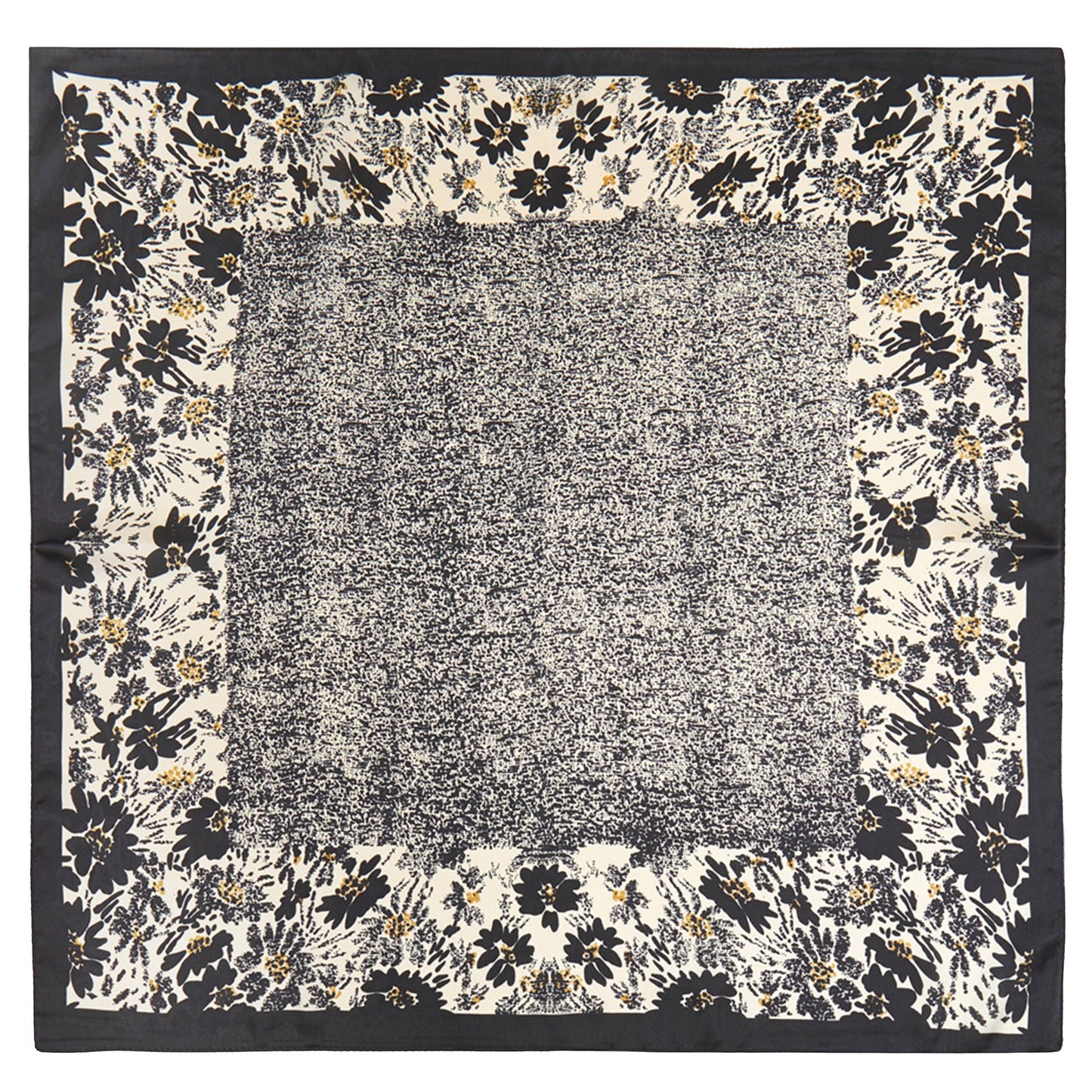 Floral and Noisy Square Center Print Bandana Scarf