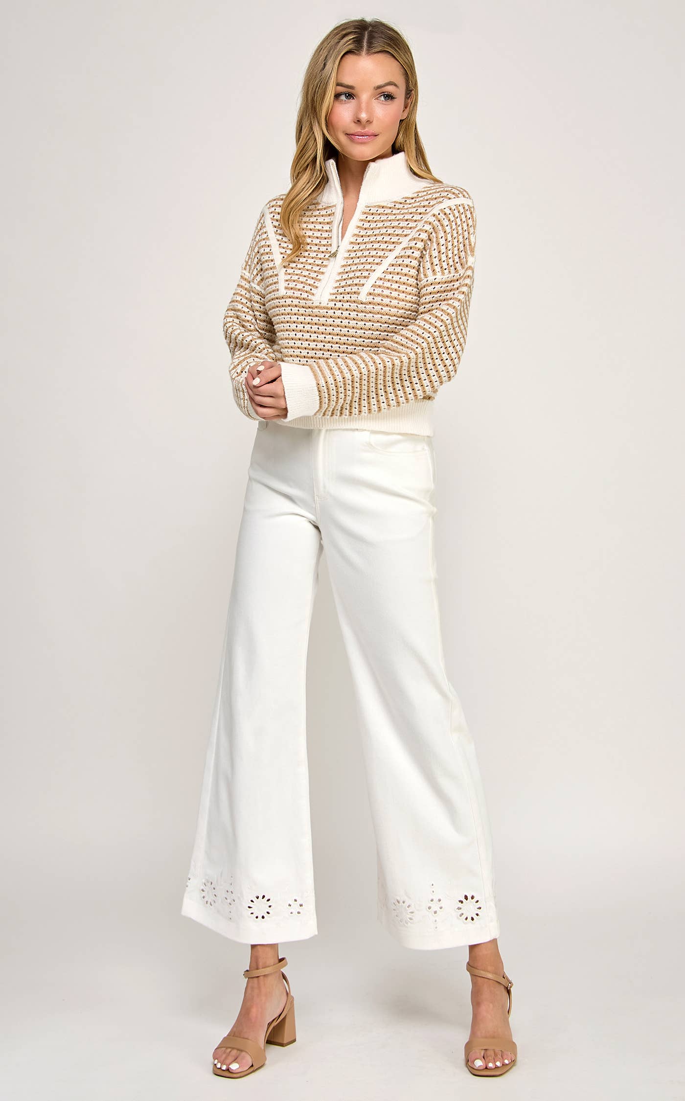 Golden Hour Stripe Half-Zip Sweater