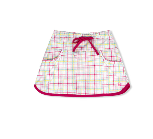 Tiffany Tennis Skirt- palm island windowpane