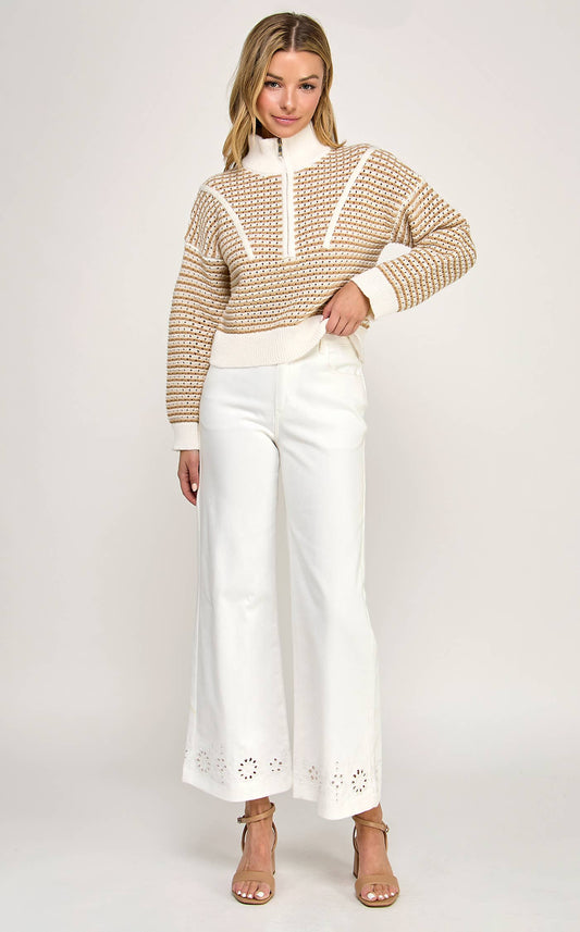 Golden Hour Stripe Half-Zip Sweater