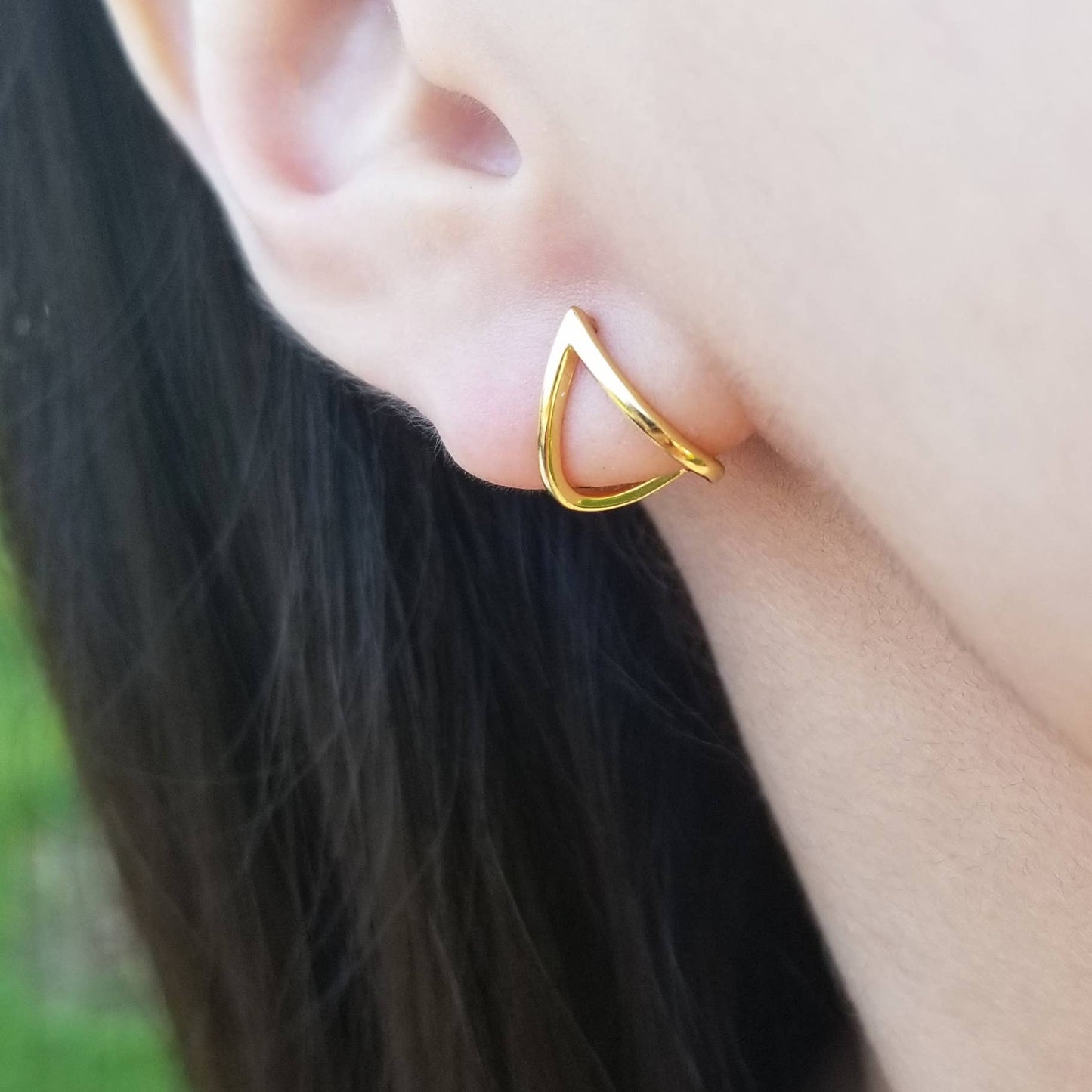 TRIANGLE EAR JACKET EARRING