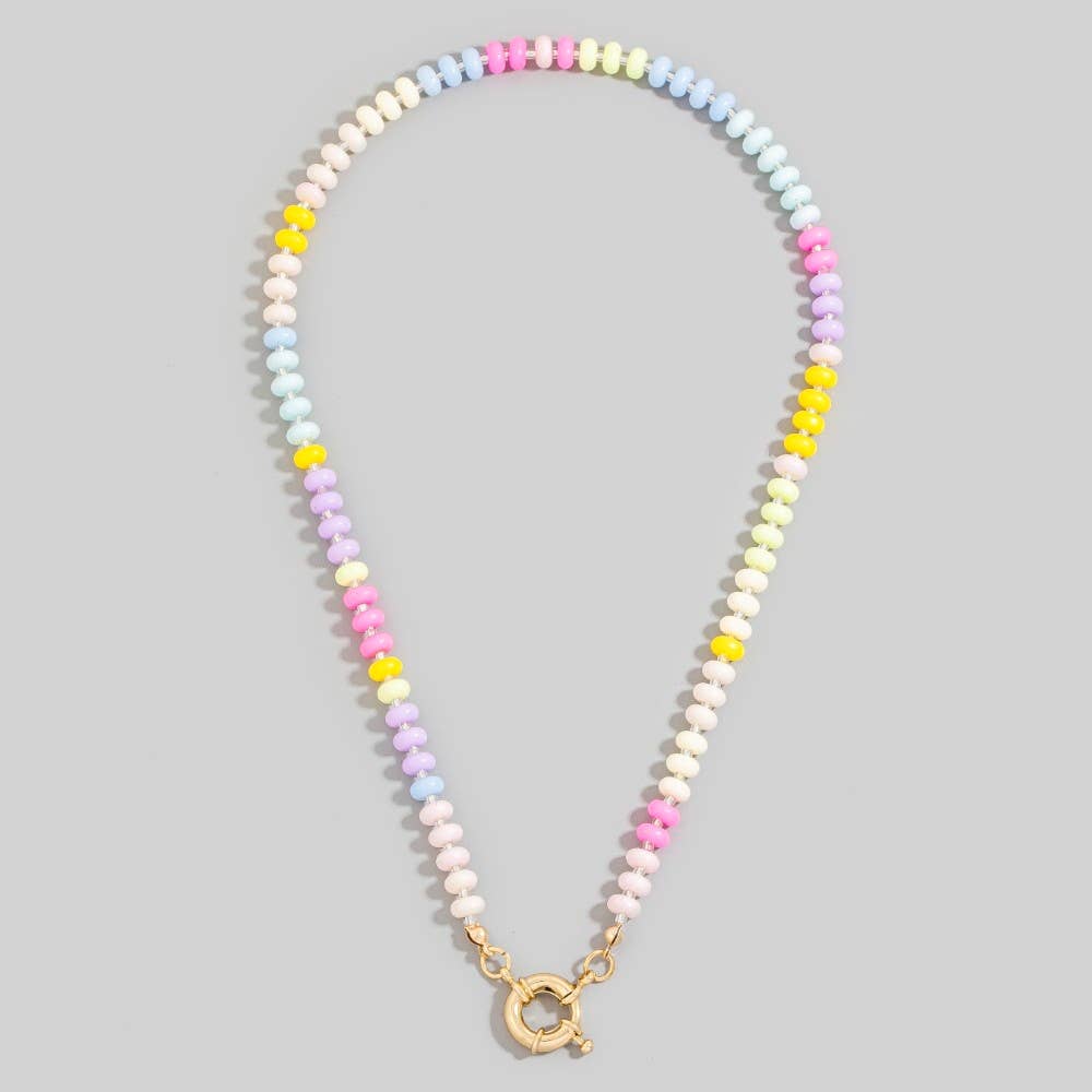 Acrylic Bead Ring Clasp Necklace