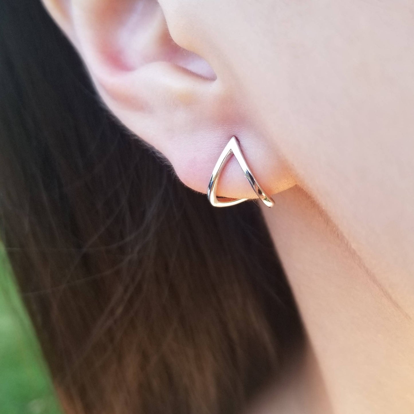 TRIANGLE EAR JACKET EARRING
