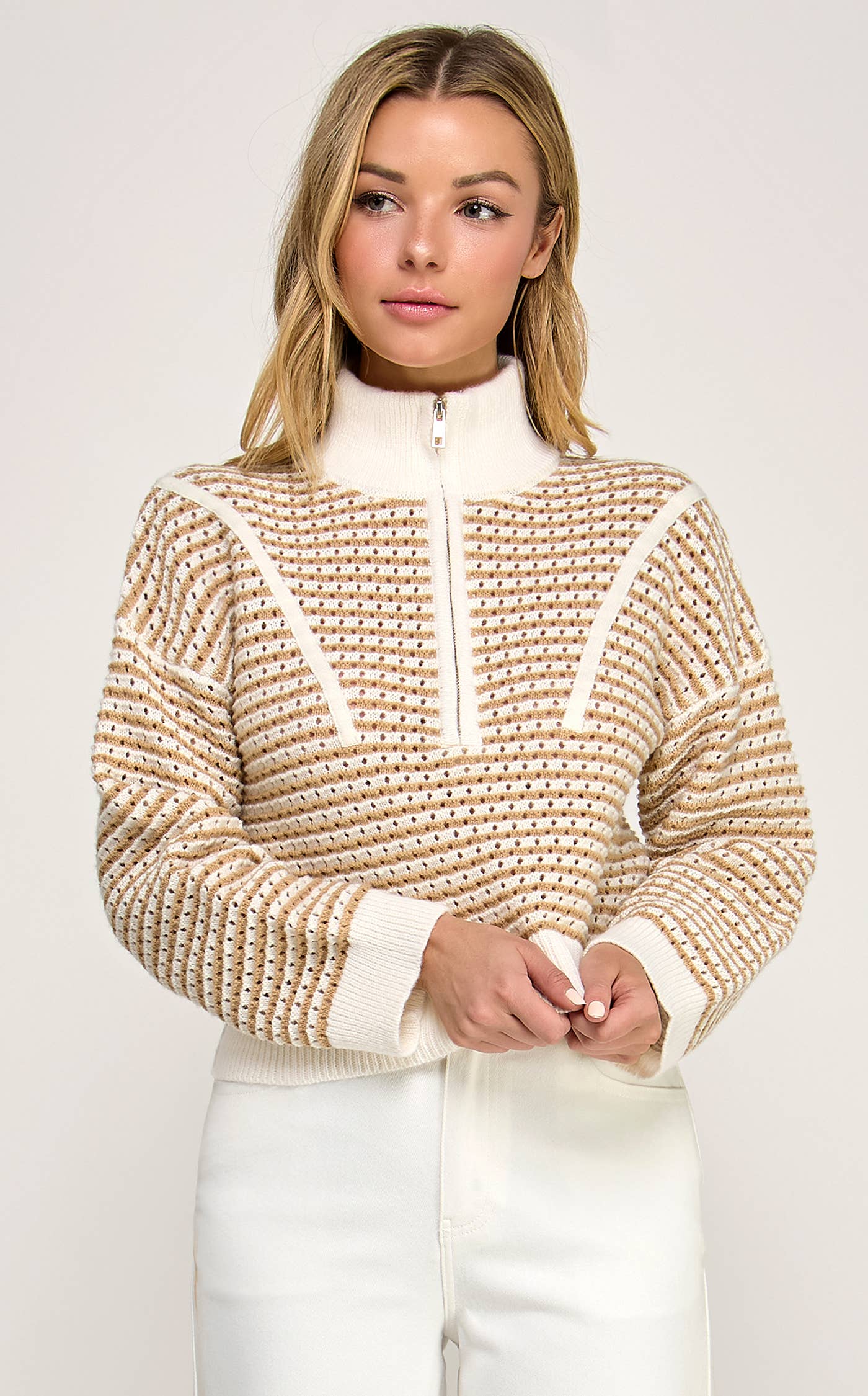 Golden Hour Stripe Half-Zip Sweater
