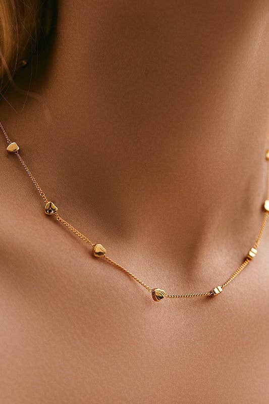 18K STAINLESS STEEL TARNISH FREE HEART NECKLACE