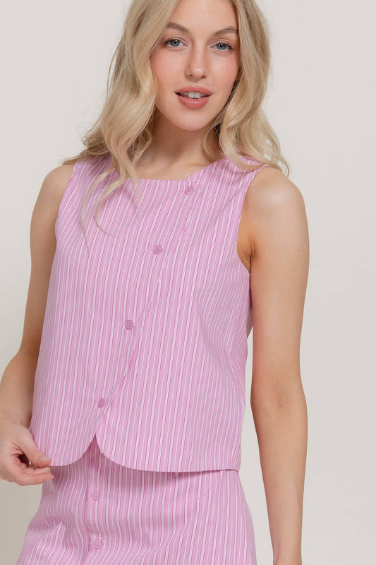 Pretty in Pink Pinstripe Set