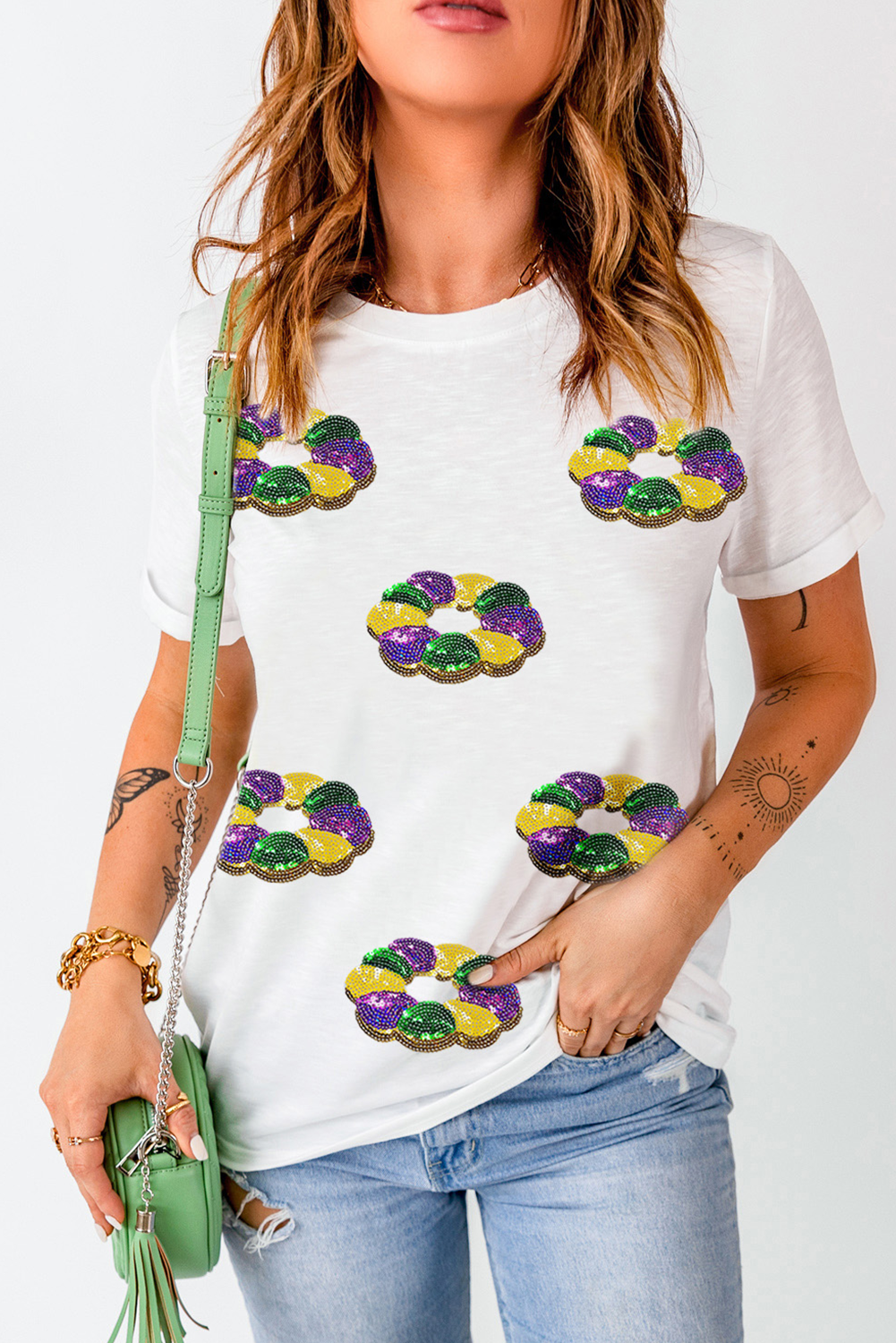 Sequined Mardi Gras Tee