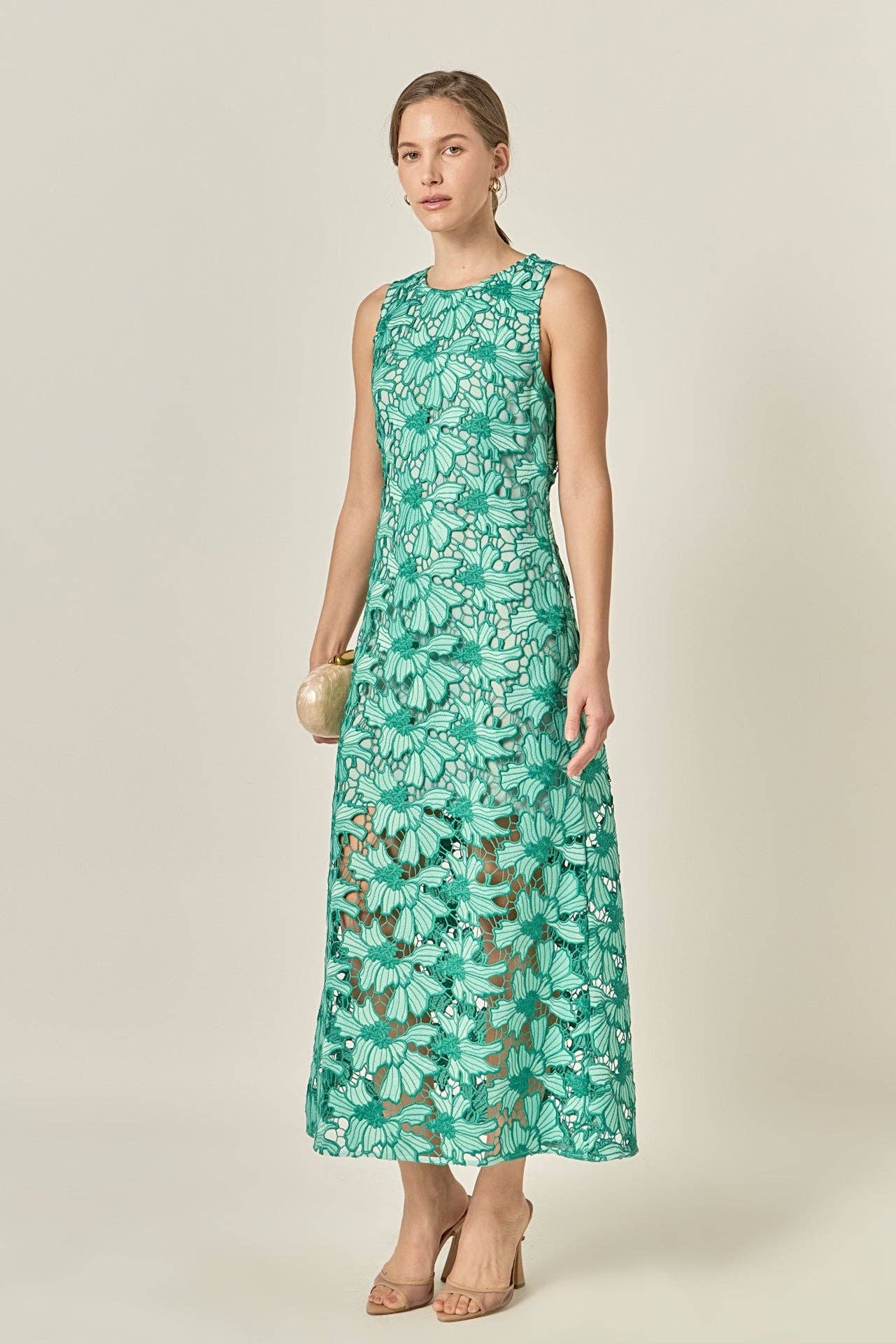 Floral Embroidered Midi Dress