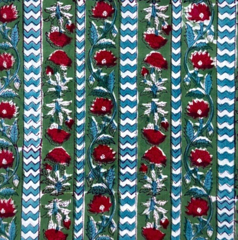 Poppy Red & Blue Print Women's Button Up Ruffled Set