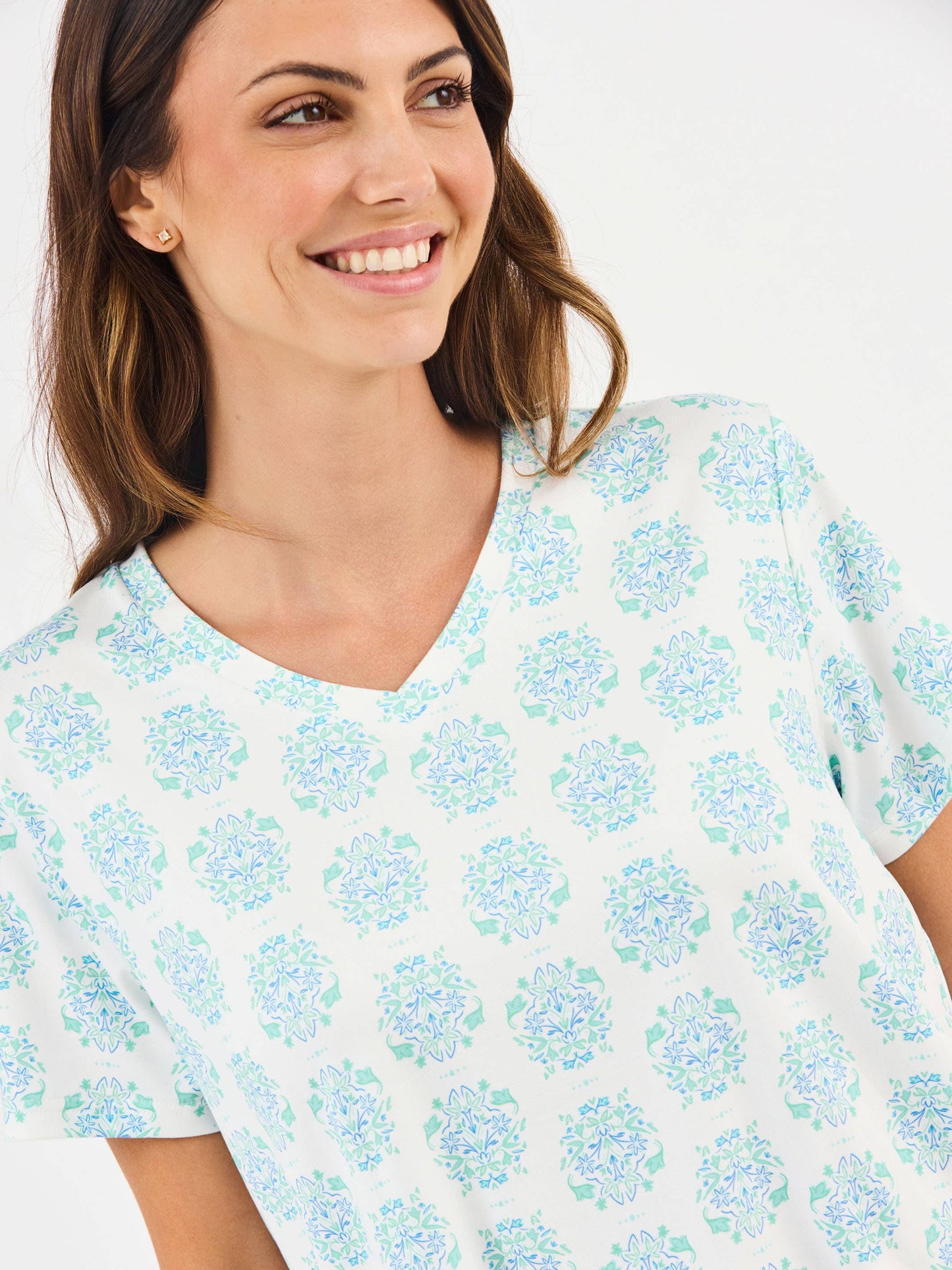 Women's Alli Pajama Shorts Set | Meadow Dreams Blue