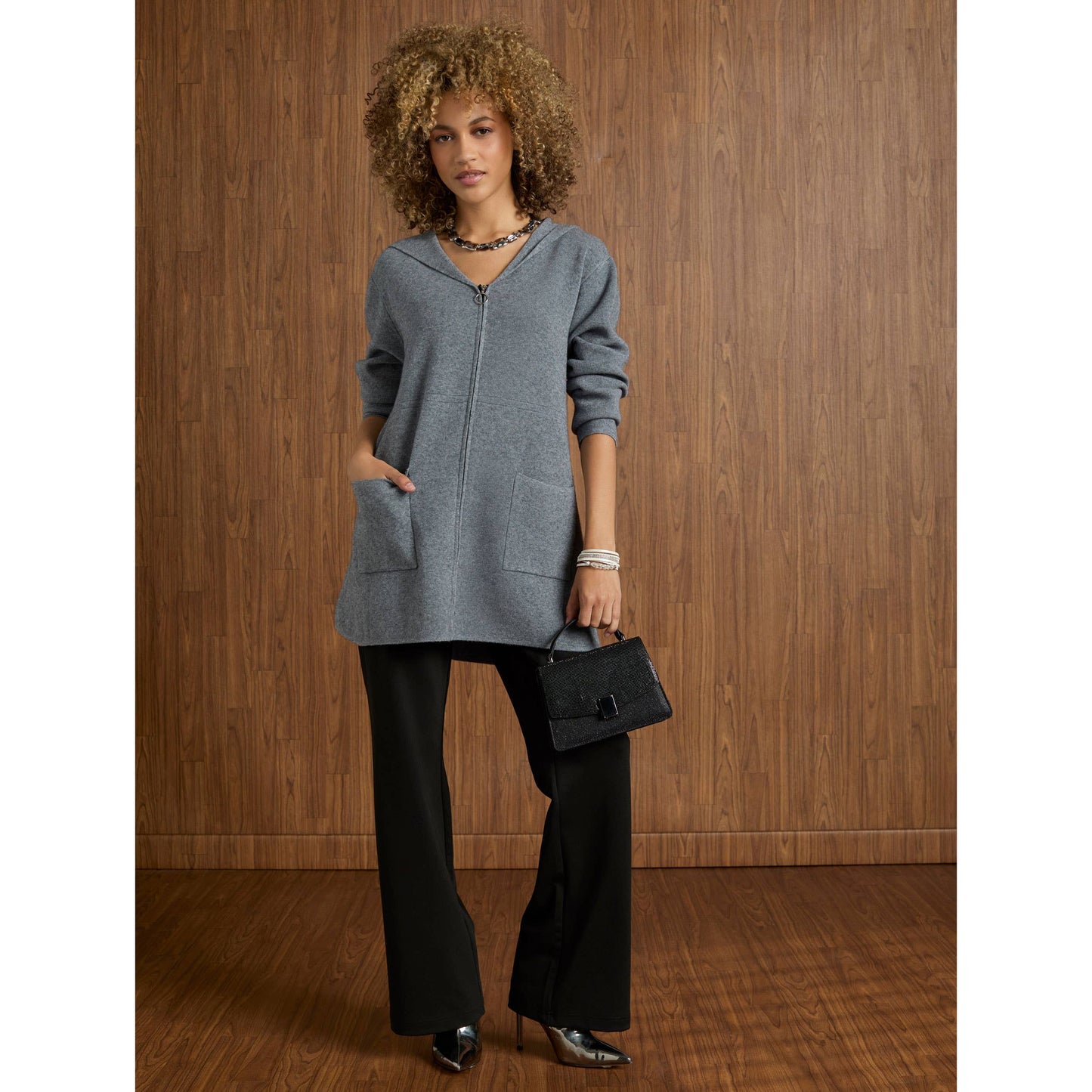 Heavenly-Luxe Zip Front Hooded Cardigan with Pockets