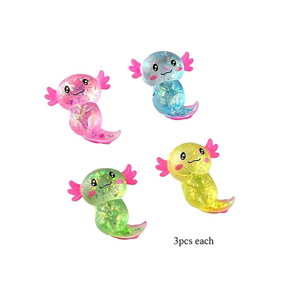 Glitter Axolotl Squeeze Squishy Stress Relief Toy