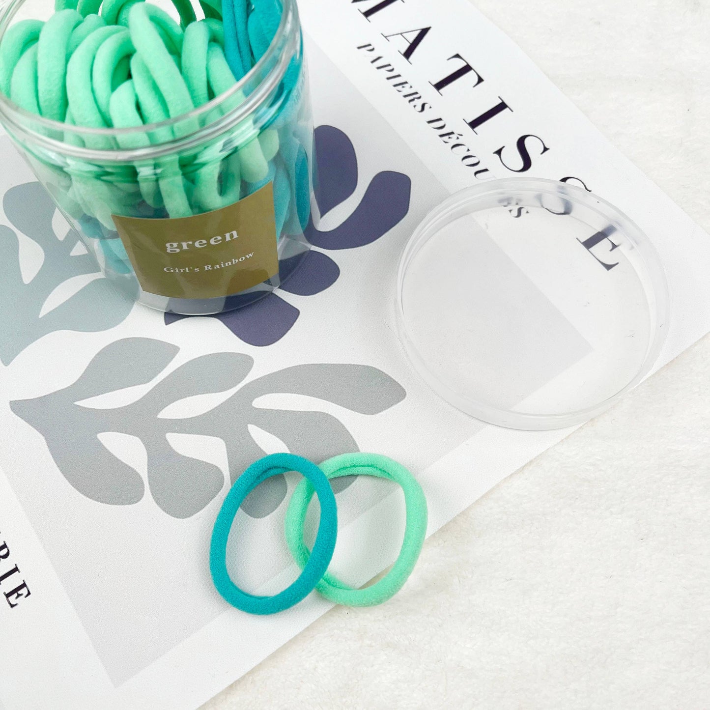 50pcs towel ring set high elastic hair ties