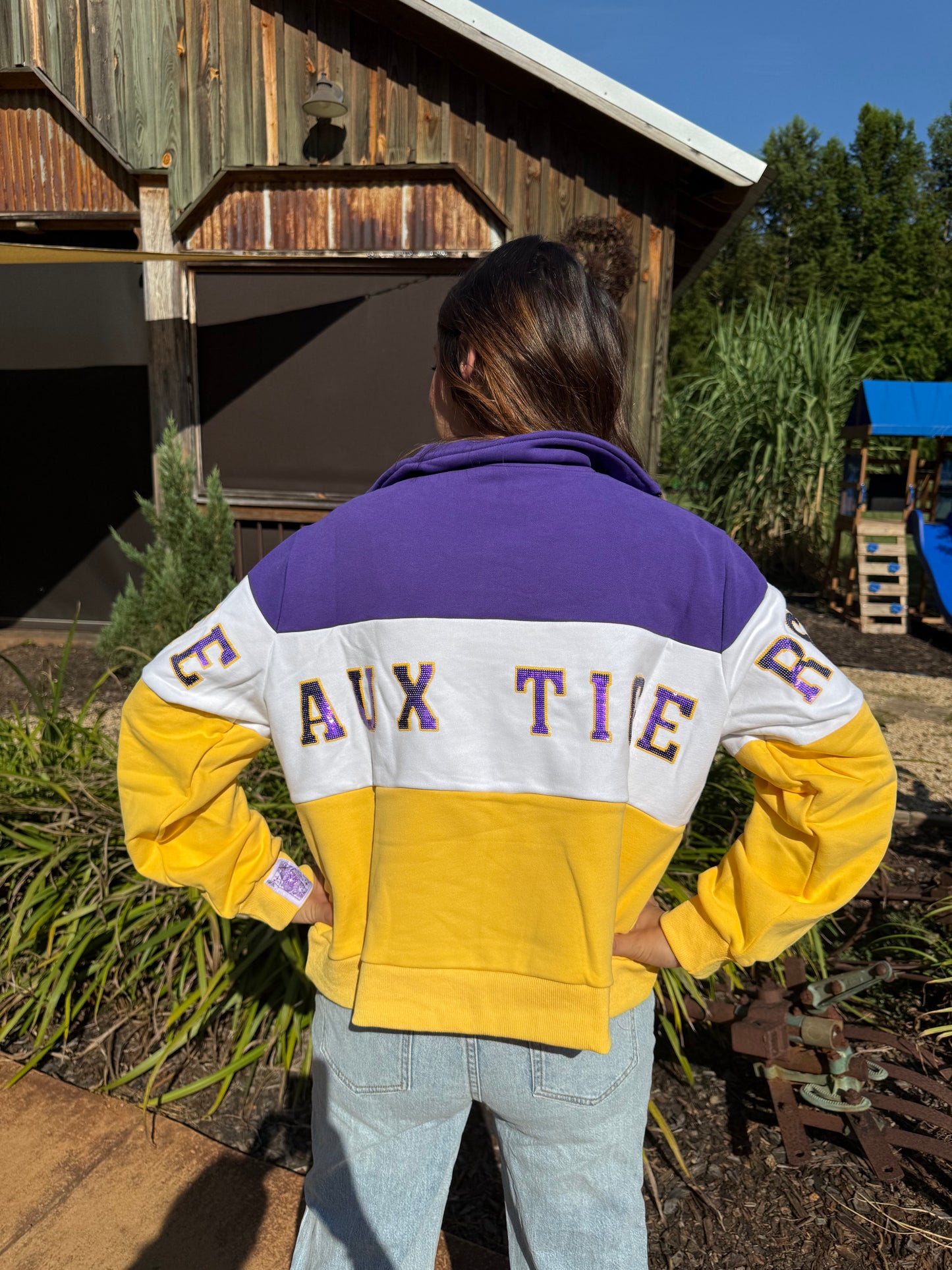 Queen of Sparkles Licensed LSU Quarter Zip